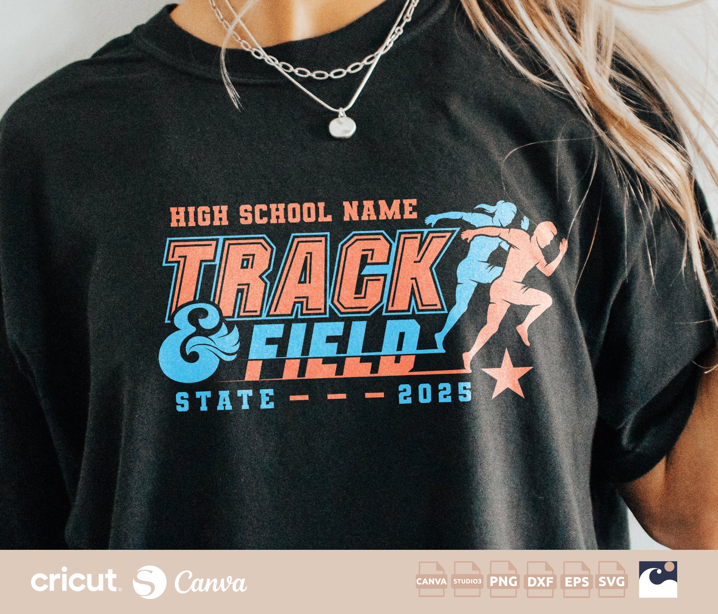 Track And Field Team svg png, Runner Silhouette, Logo, High School, Track Shirt Design