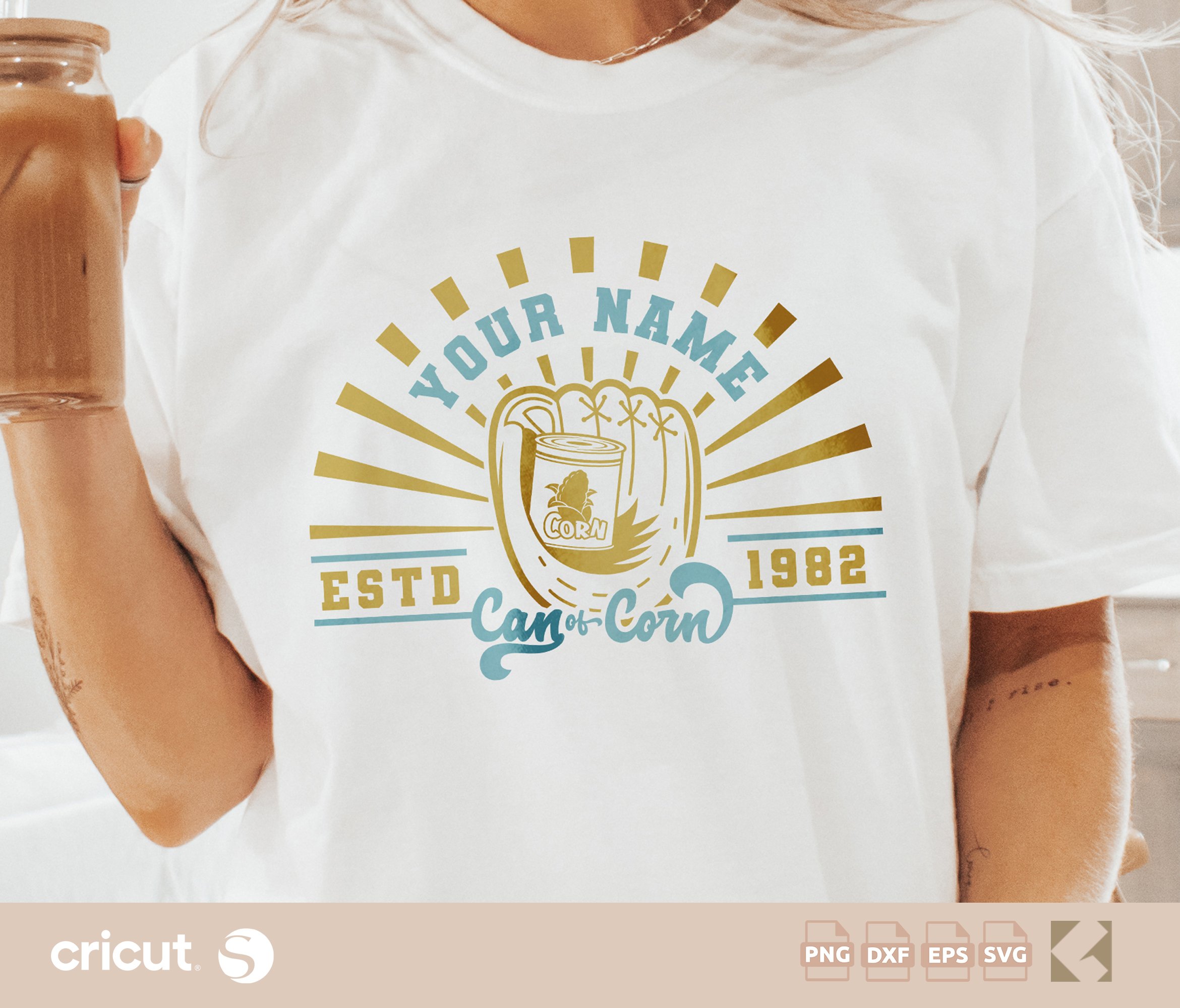 Vintage Baseball Glove & Corn Can SVG - Classic Sports Design