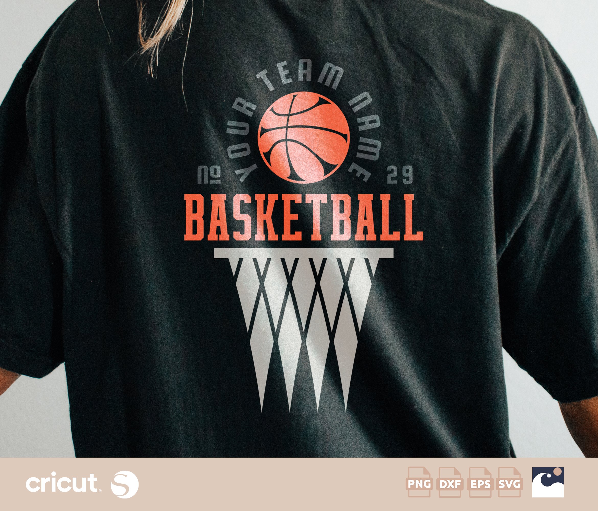 Basketball Team Template Svg Png, Hoop with Net, Team Shirts, Designs, Sublimation, Basketball mom