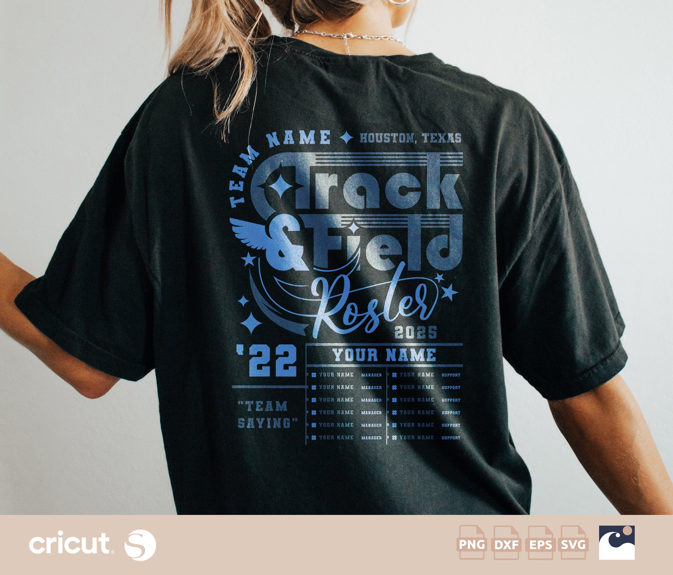 Customizable Track & Field Roster svg, Team Name, Coach, Players Cut File