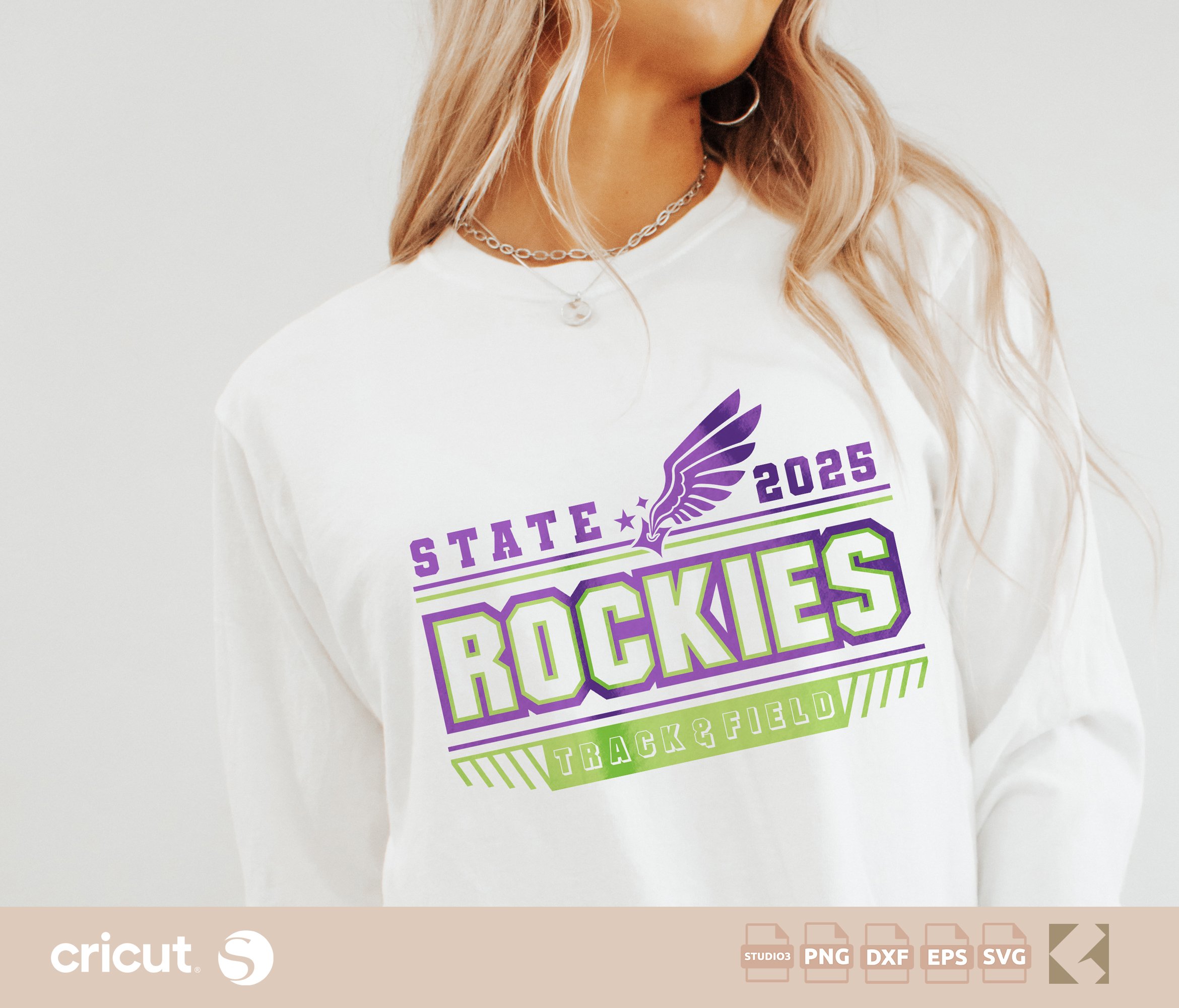 Custom Track And Field Logo Template svg png, Winged Star, Varsity, State Team, Custom Track Shirts, Cut File, Cricut, Silhouette, Loklik