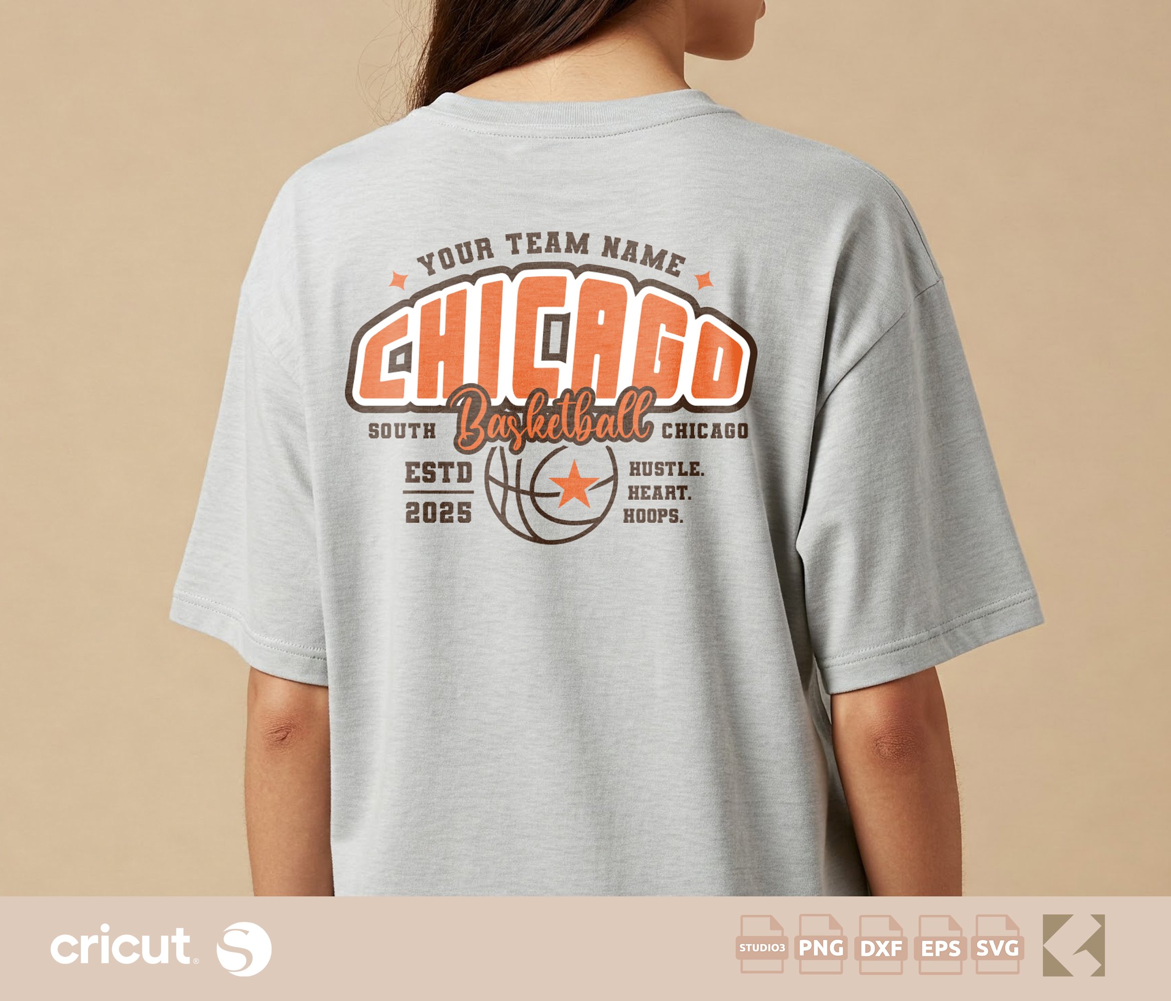 Custom Chicago Basketball SVG PNG, Team Shirts, Logo Design, Custom Designs, Team Apparel, Cricut, Silhouette Cut File