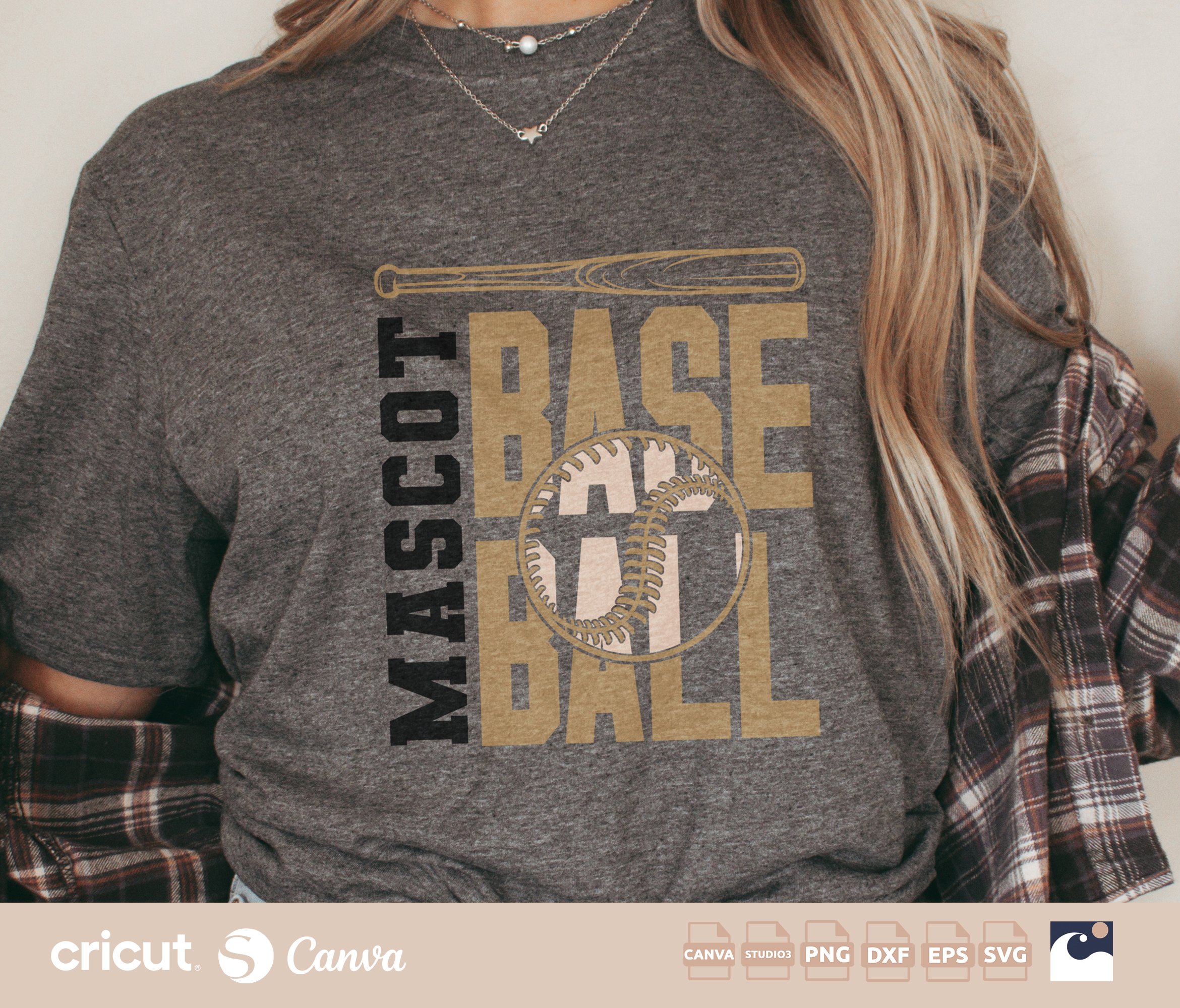 Modern Baseball svg png, Team Design, Logo, Bat and Ball, Vertical Layout, Shirt, Sports Cut File, Silhouette, Canva