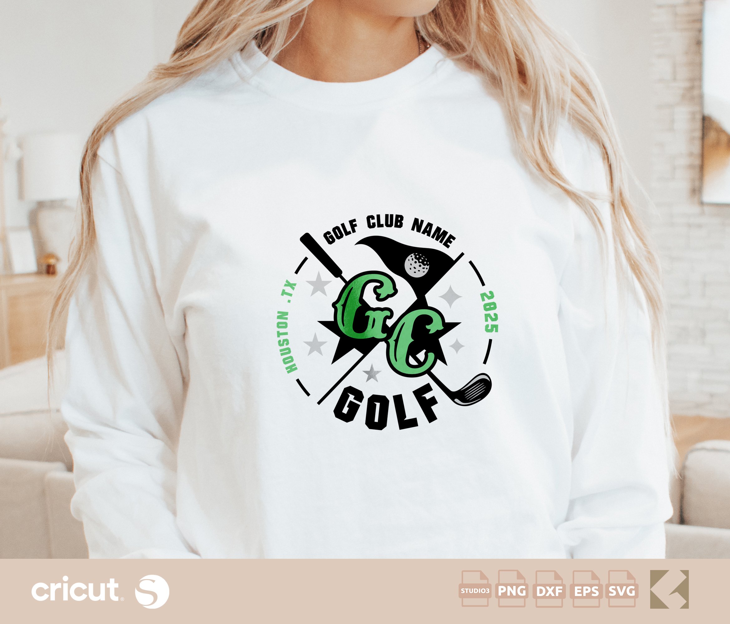 Golf Club Monogram SVG Template, Custom Golf Monogram Logo, Shirt, Personalized Golf Gear, Golf Ball, Cut FileCricut, Silhouette, Loklik