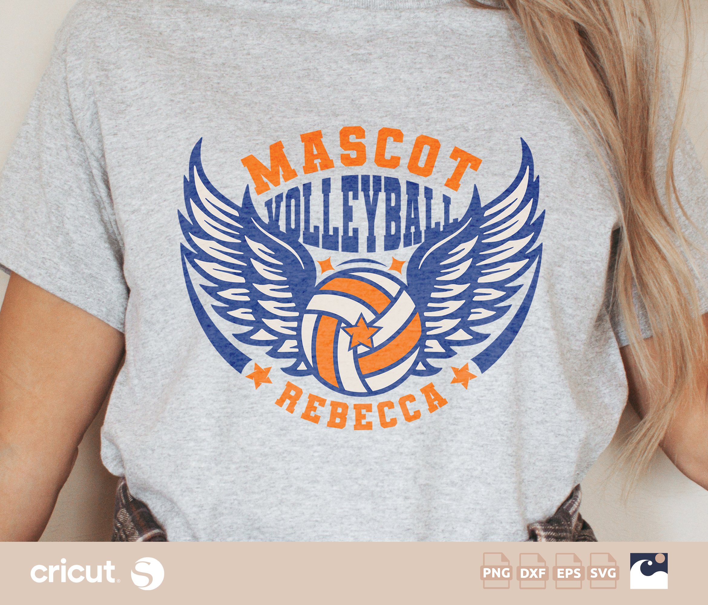 Winged Volleyball SVG PNG, Customizable Team, Player Name, Volleyball Team SVG, Mascot Design