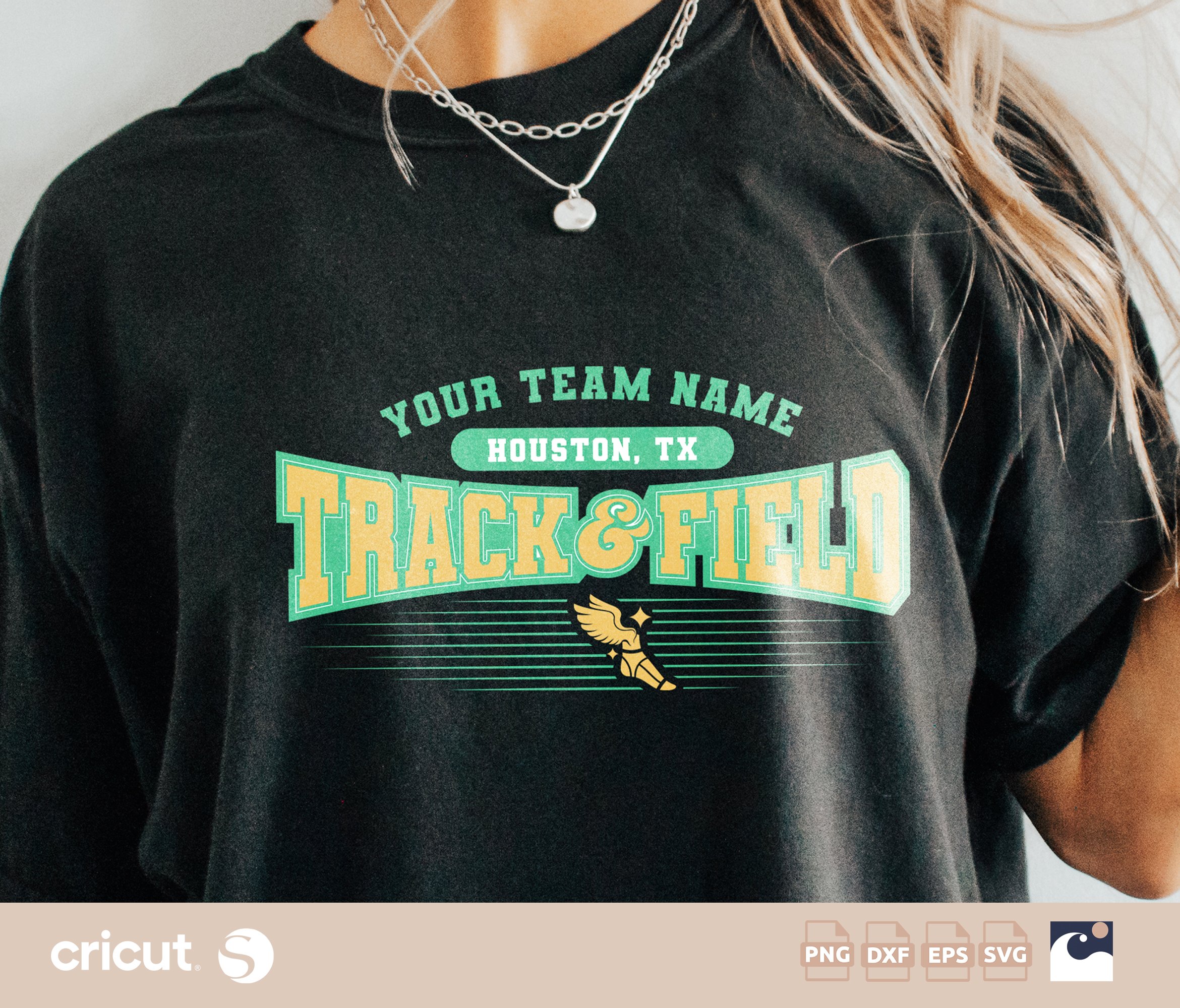 Customizable Track And Field svg, Team Name, Location Cut File, Silhouette, Sports Design, Customizable Team, Winged Shoe Design