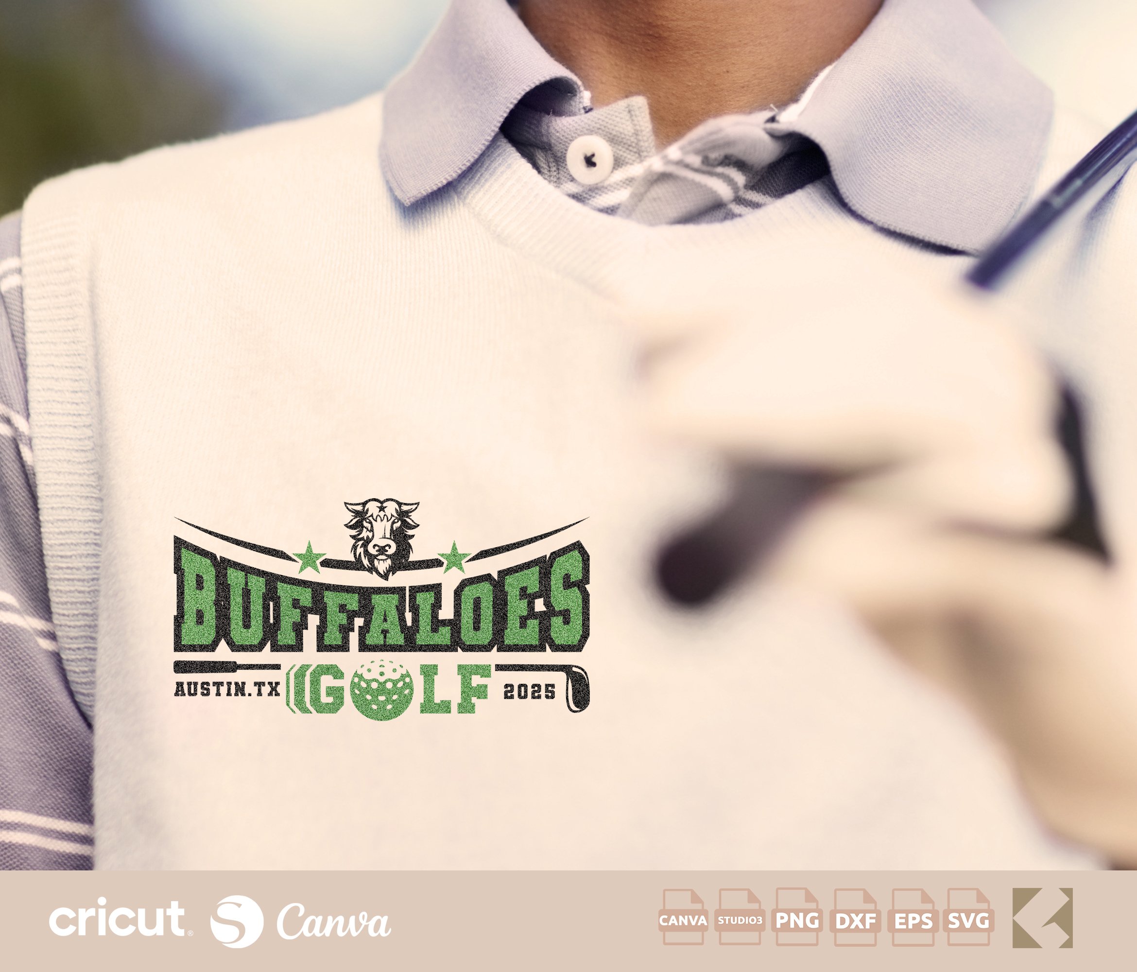 Buffaloes Golf Team Logo SVG/PNG - Custom Club Mascot Digital Cut File