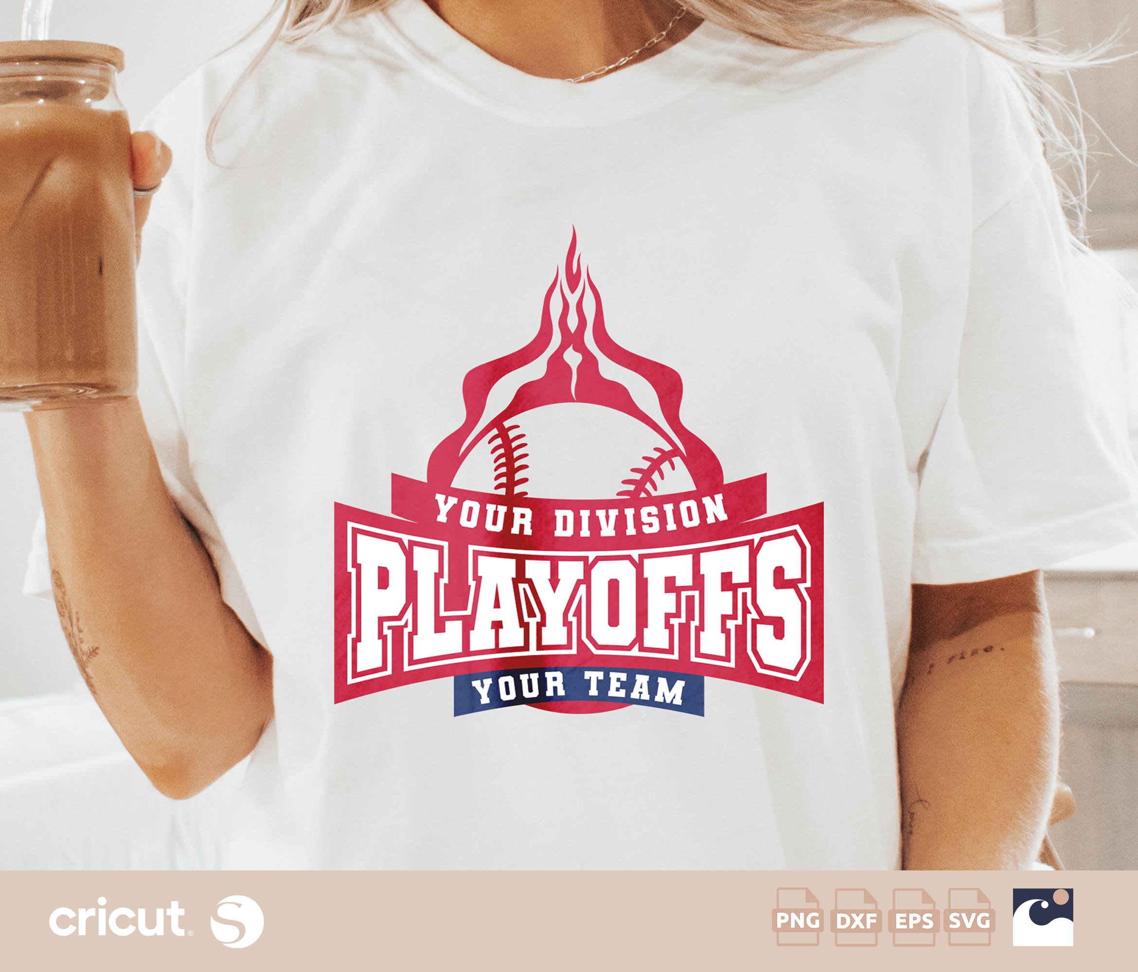 Customizable Baseball Playoffs SVG, Your Team & Division Cut File, Silhouette, Sports Template, Instant Download
