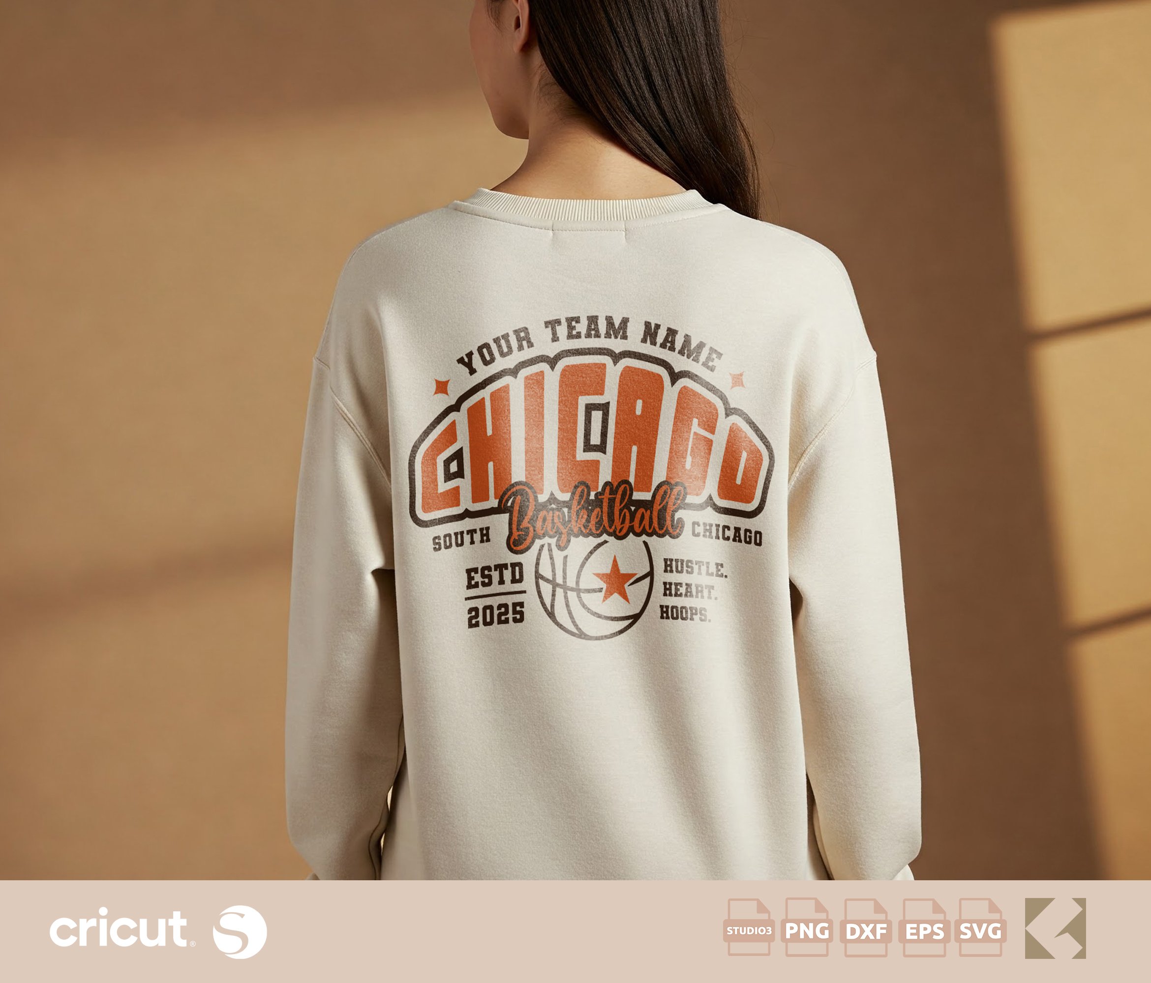 Custom Chicago Basketball SVG PNG, Team Shirts, Logo Design, Custom Designs, Team Apparel, Cricut, Silhouette Cut File