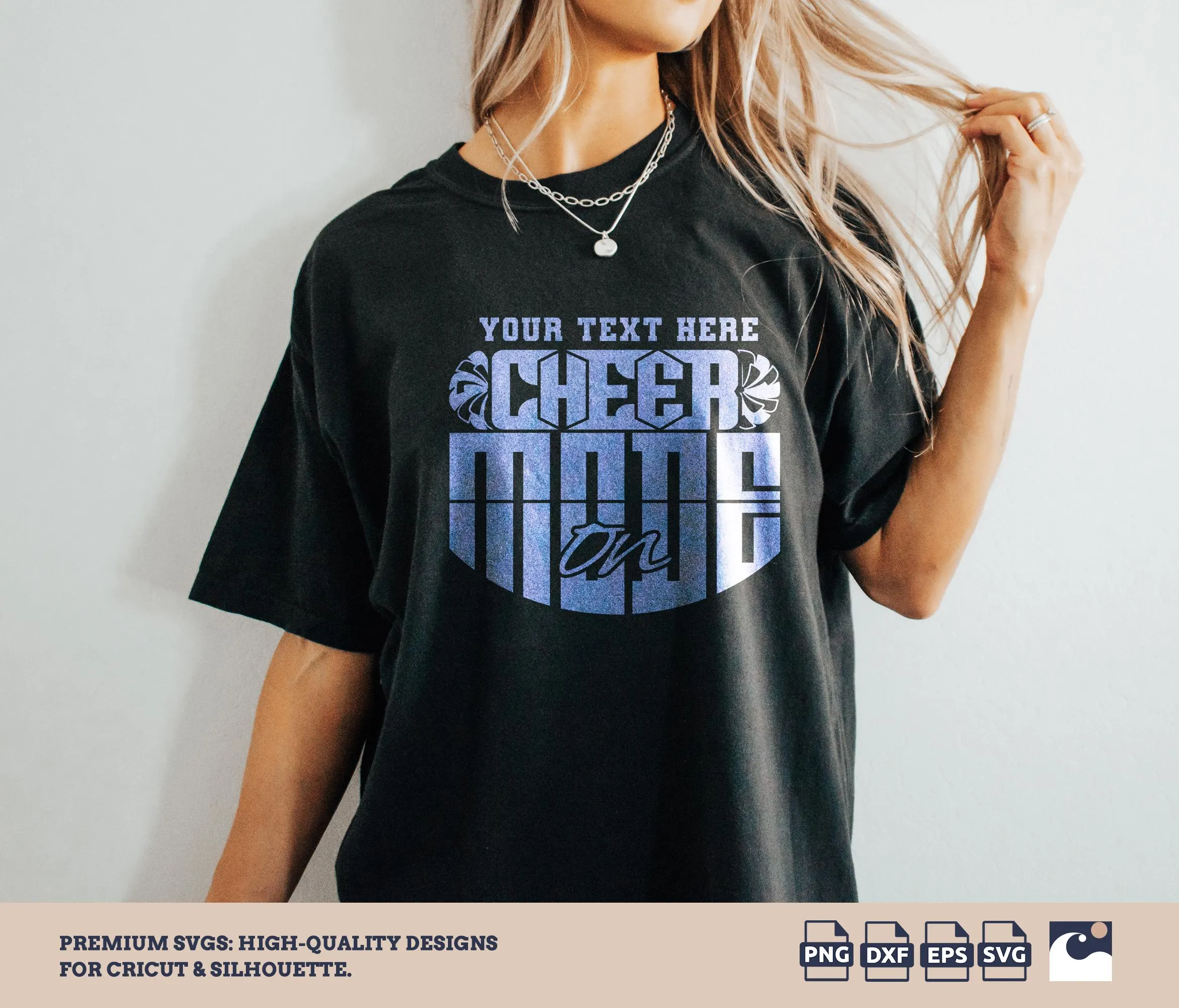 Cheer Mode On svg png, Sayings, Cheerleader svg, Pom Pom, Team Name, Cheer Logo Template, Sports Team svg, Cut File Cricut, Cheerleading png