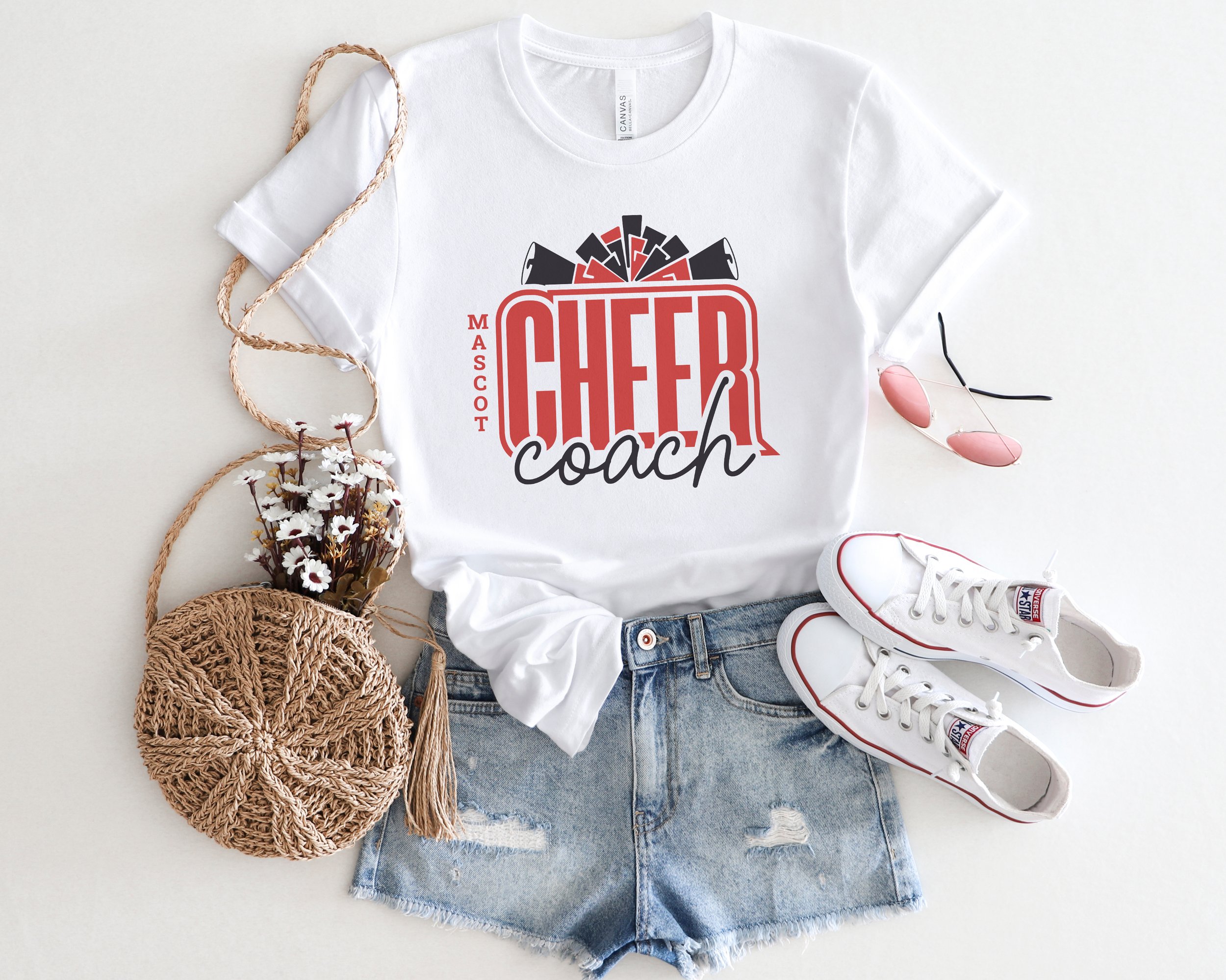 Cheer Coach svg png, Cheerleader, Shirt, Pom Pom, Megaphone, Cheerleading Svg, Cheer With Name, Cheer Team Coach, Cricut, Silhouetet Studio