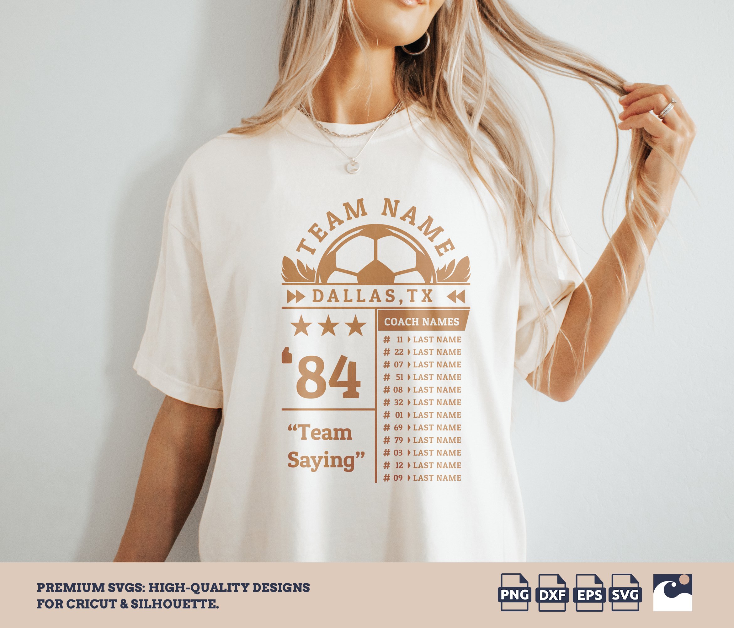 Soccer Roster Template svg, Team, Shirt Design, Soccer Ball Wings, Soccer Player svg, Mom, Half Soccer Ball