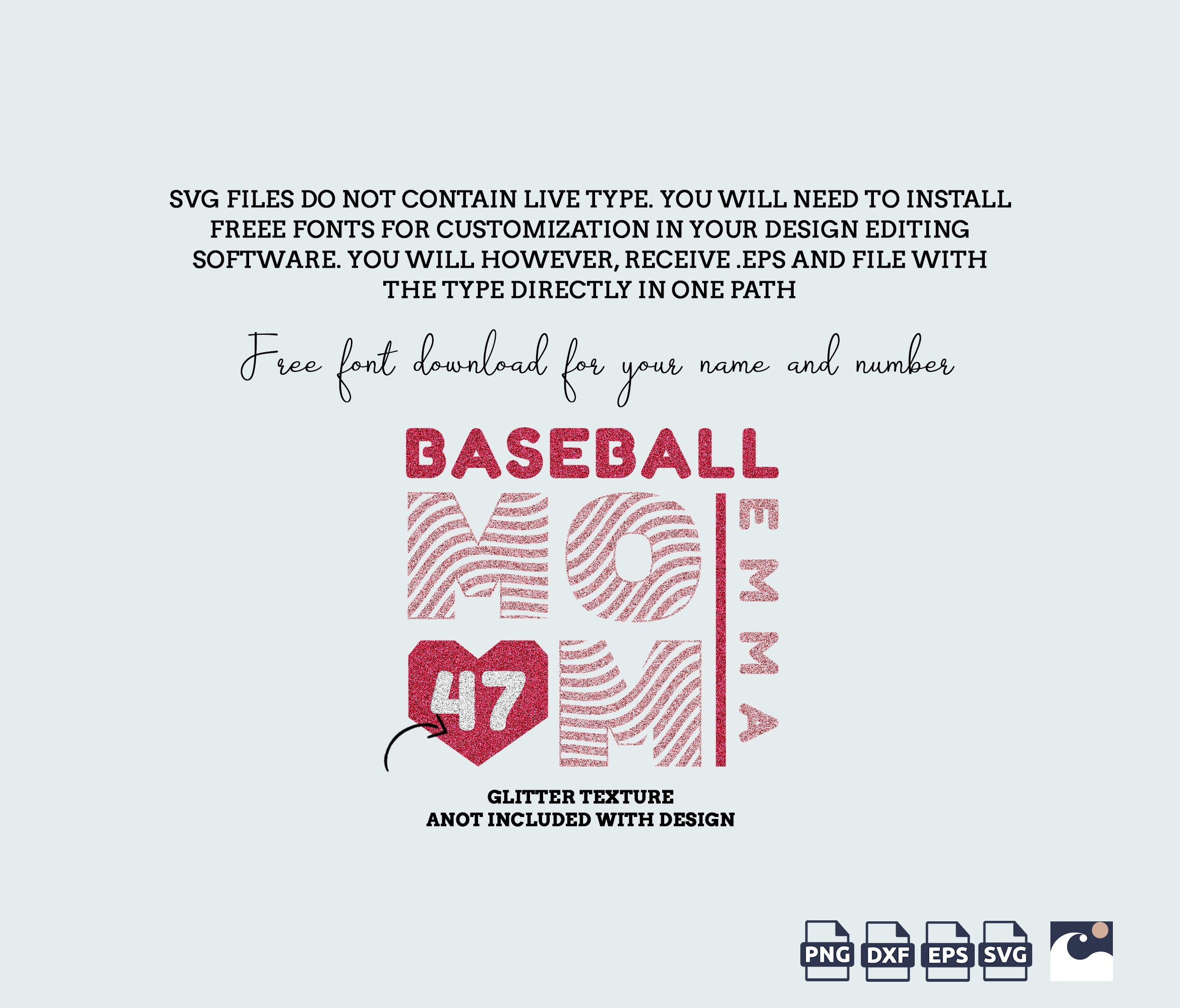 Baseball Mom svg png, Tshirt Design, Baseball Mama png, Custom Name, Baseball svg, Silhouette