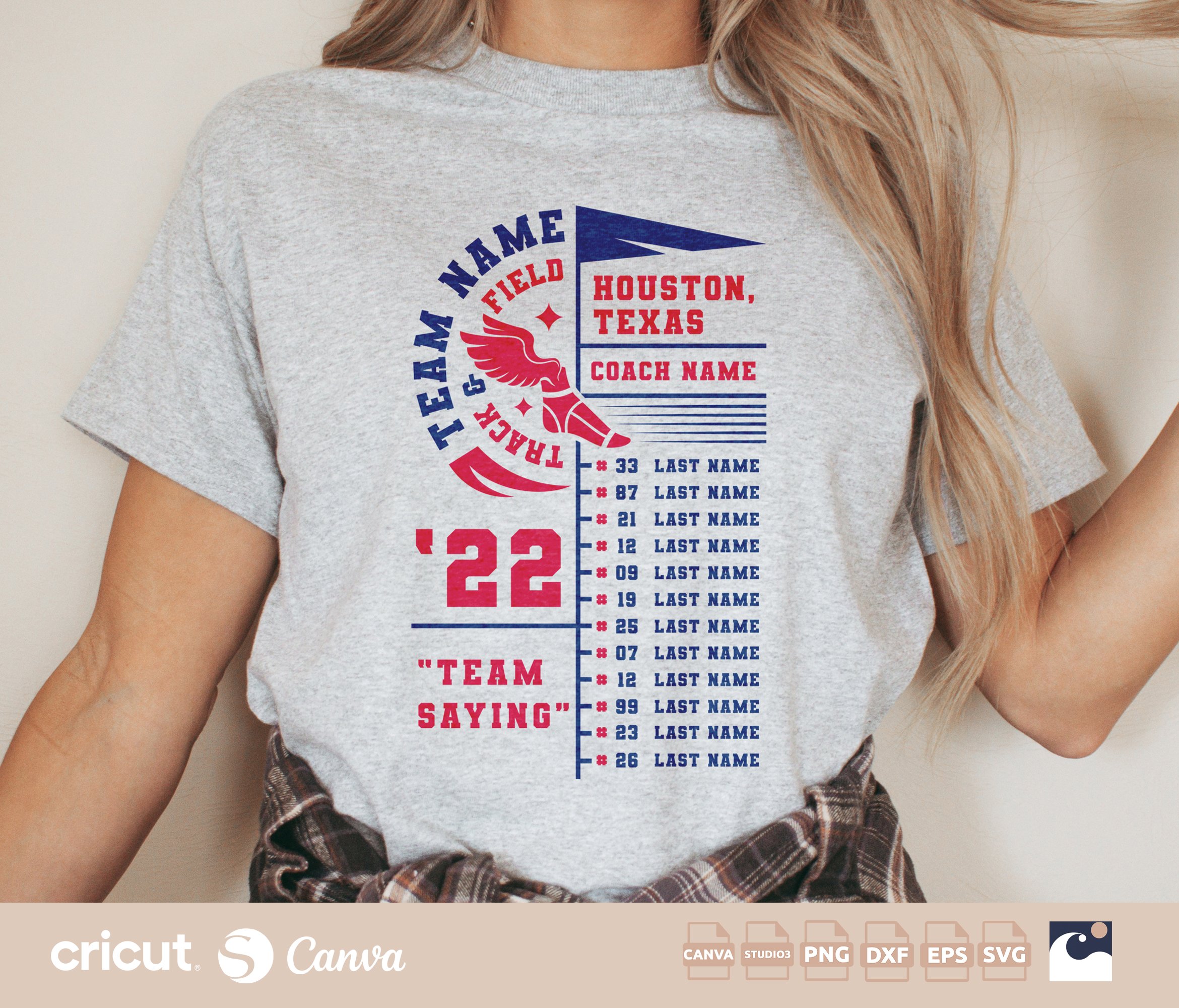 Track & Field Roster SVG, Team Name, Coach, Players Cut File, Cricut, Silhouette, Team Roster Cut File, Player Names