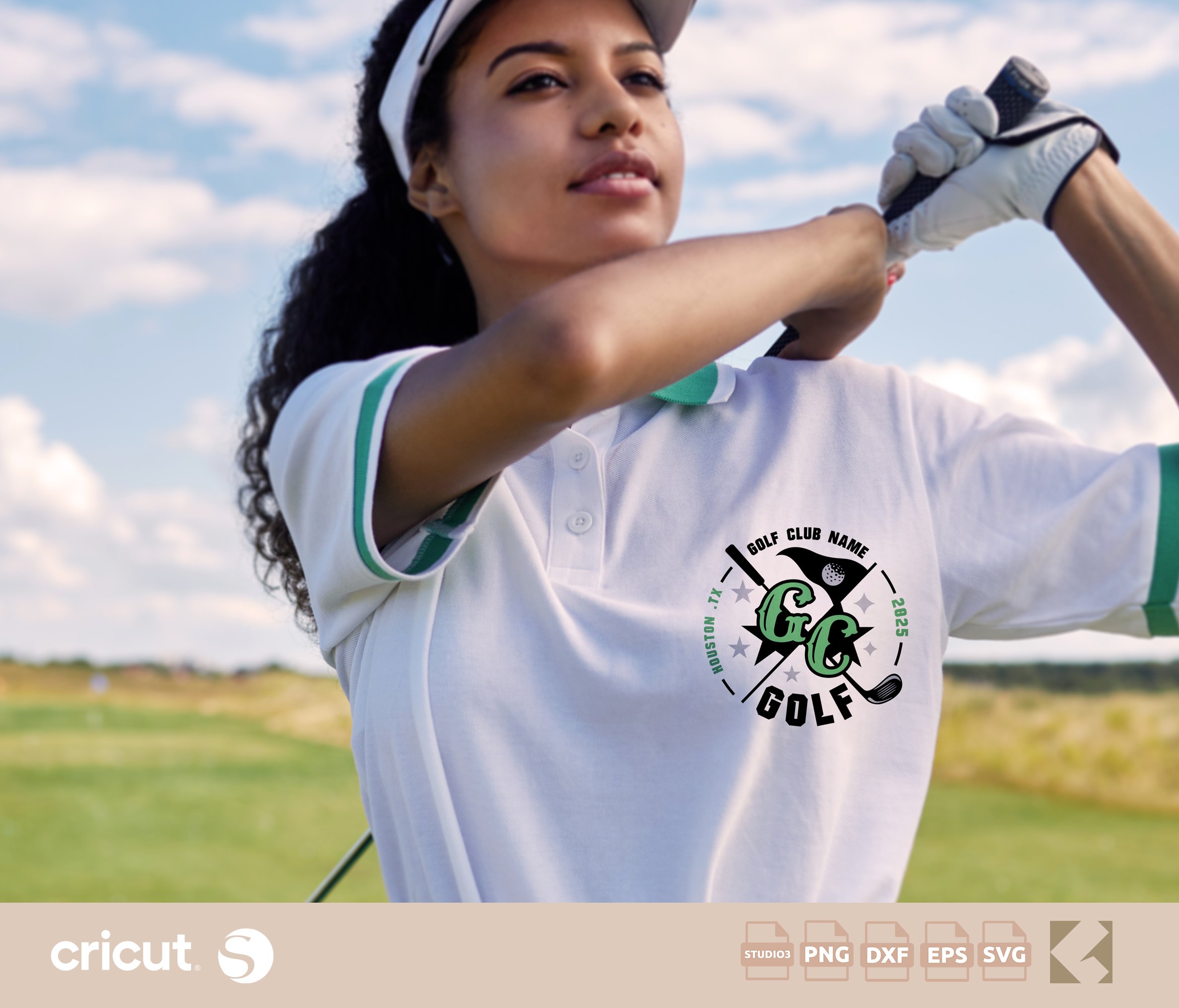 Golf Club Monogram SVG Template, Custom Golf Monogram Logo, Shirt, Personalized Golf Gear, Golf Ball, Cut FileCricut, Silhouette, Loklik