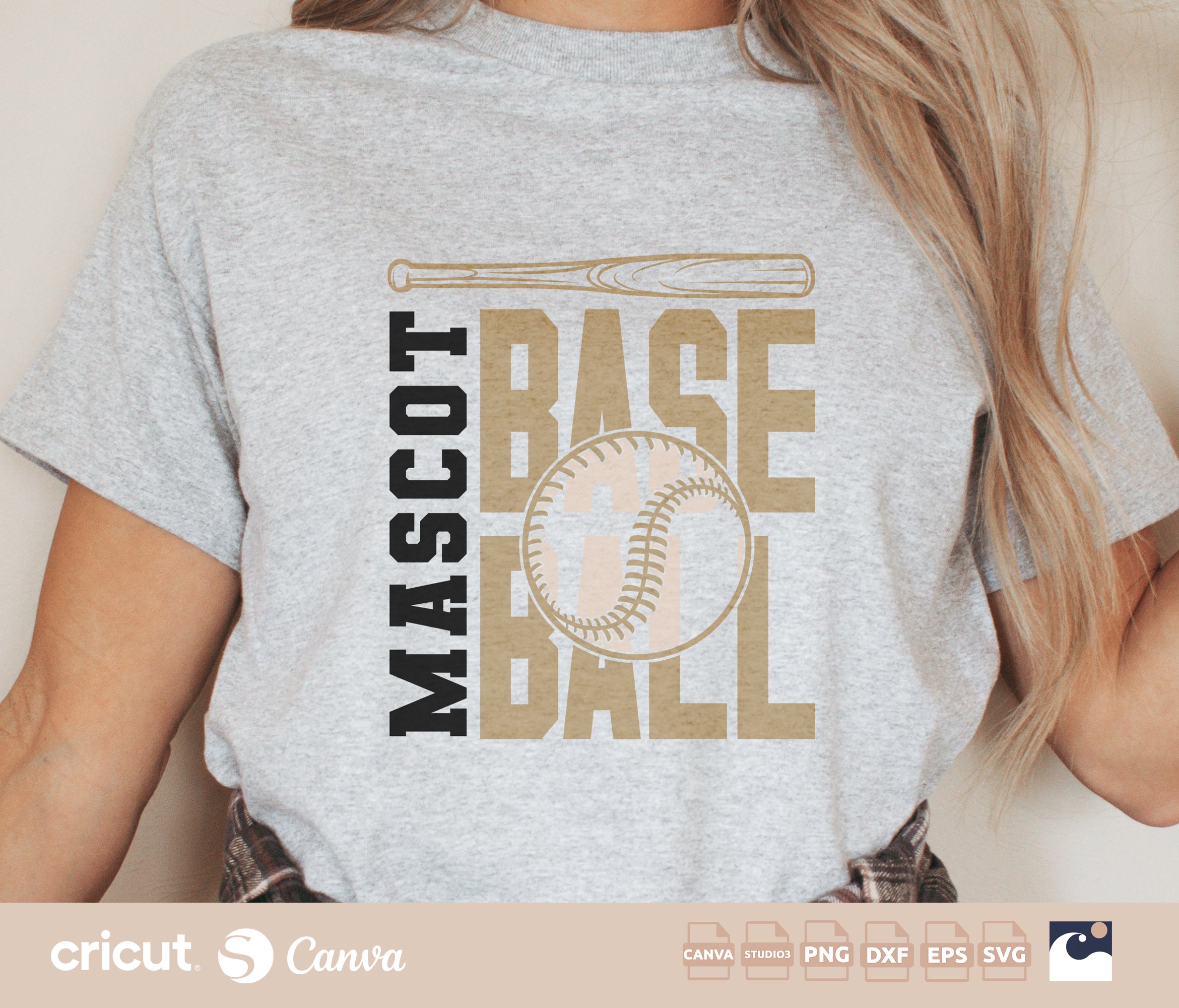 Modern Baseball svg png, Team Design, Logo, Bat and Ball, Vertical Layout, Shirt, Sports Cut File, Silhouette, Canva