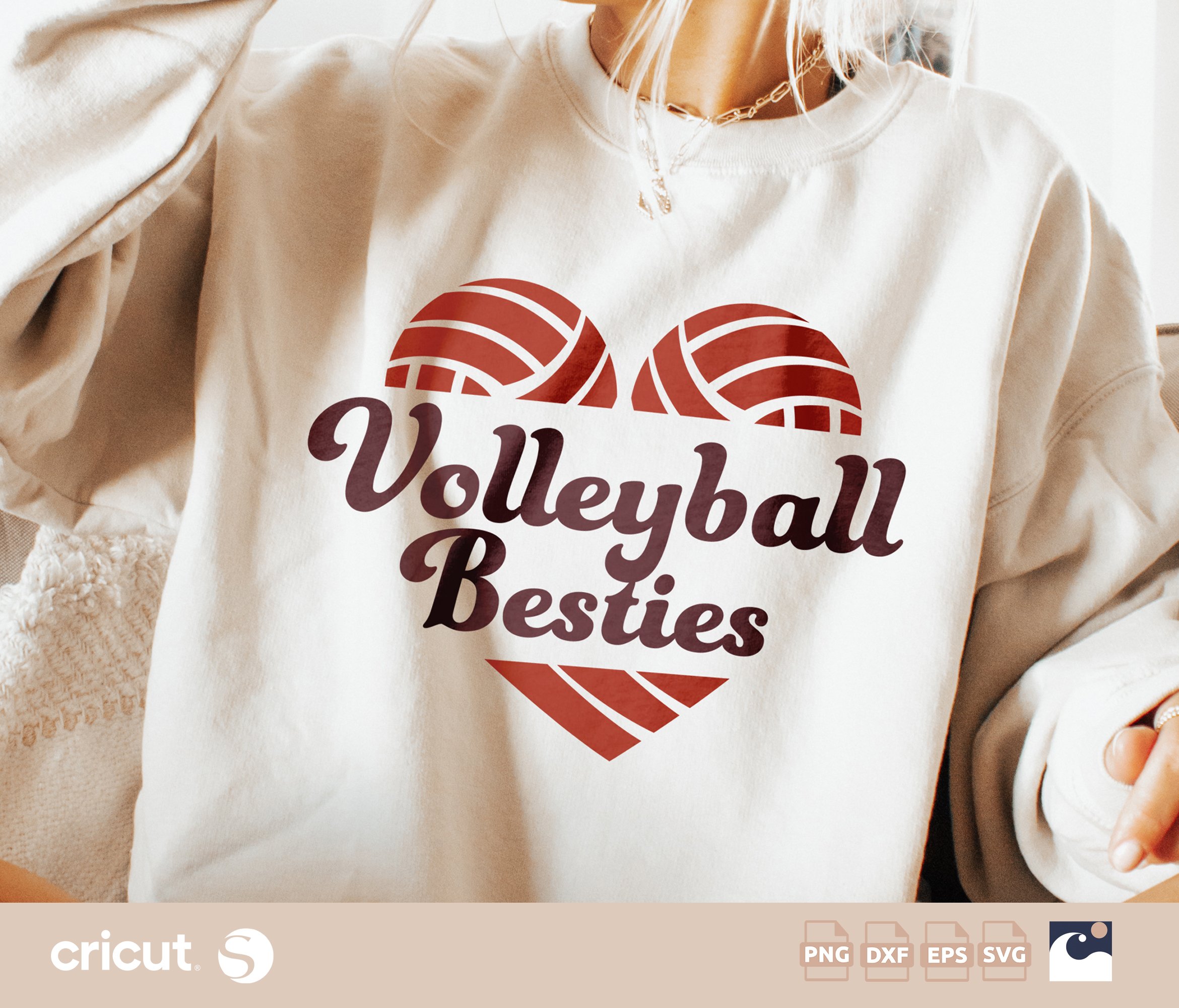 Volleyball Besties svg, Heart, Volleyball Ball svg, Volleyball Quote, Love Volleyball svg