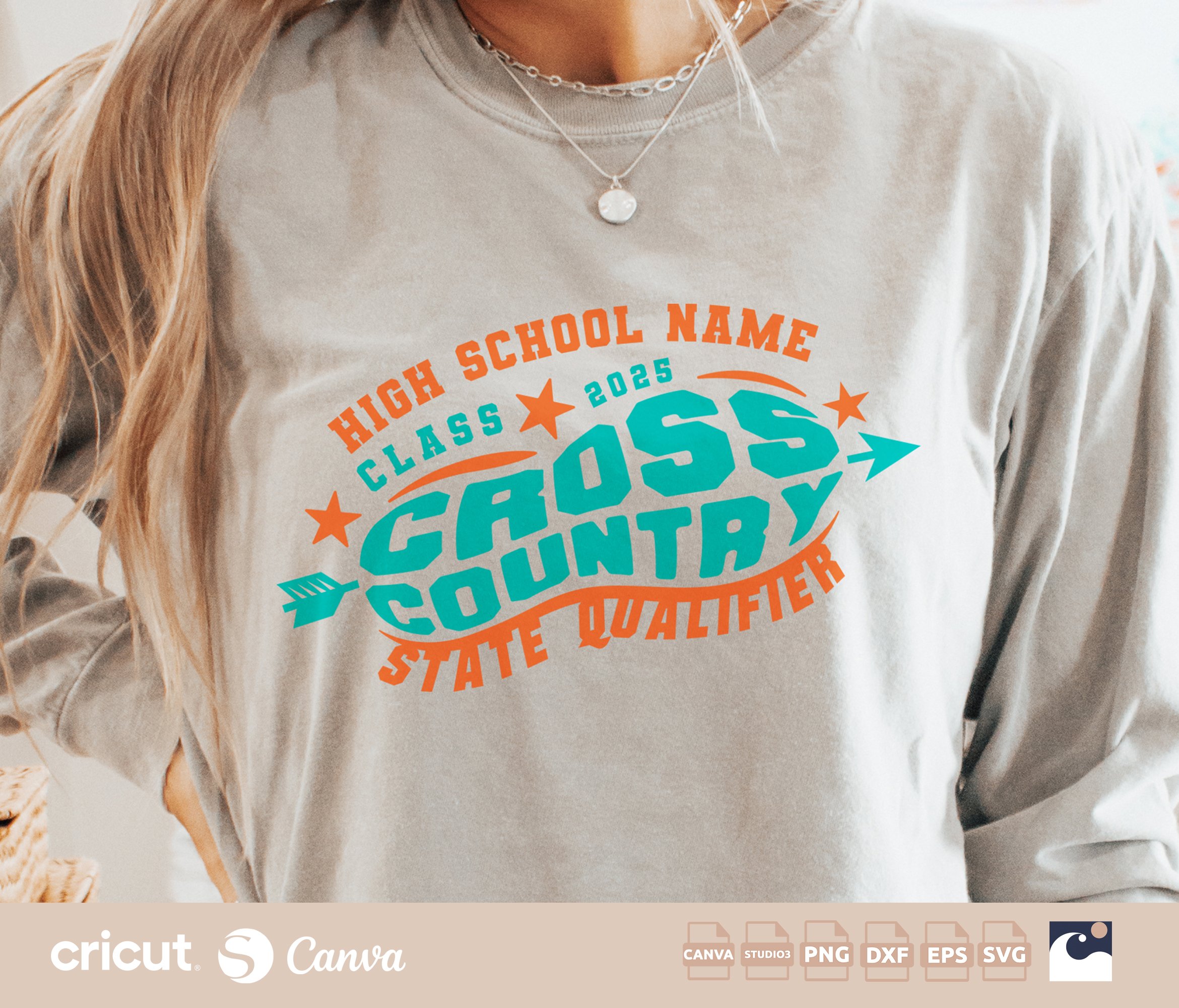 Custom Cross Country State Qualifier Logo svg png, Cross Country Team svg, School Name, Shirt, Custom Logo, Cricut, Silhouette, Loklik