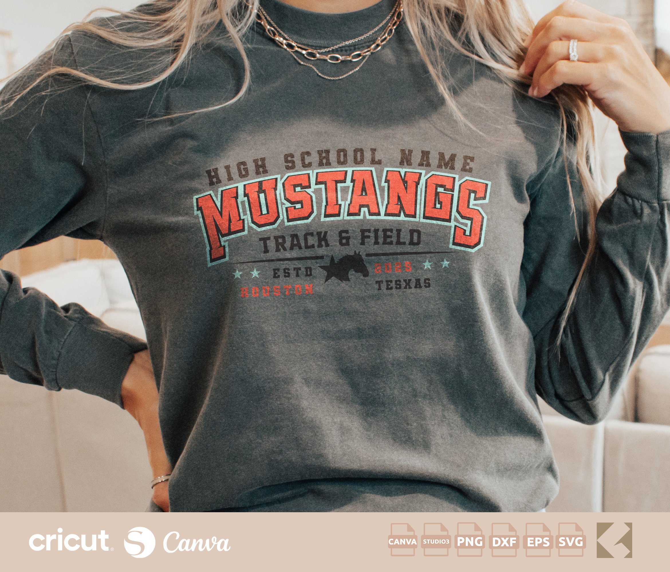 Mustangs Track And File svg png, Varsity Team Design, Shirt, Track Mom svg, Coach, Track Team Gear