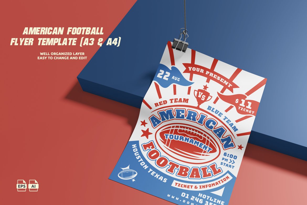 American Football Flyer Template (A3 & A4)