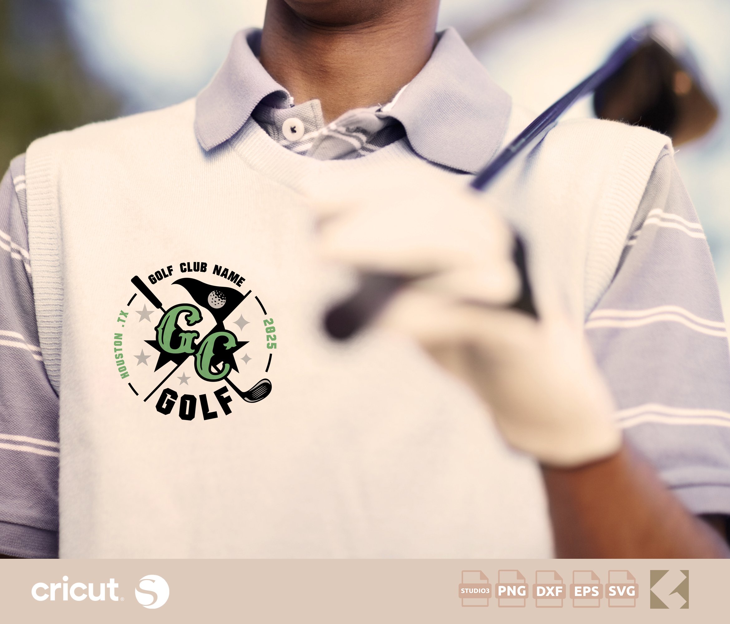 Golf Club Monogram SVG Template, Custom Golf Monogram Logo, Shirt, Personalized Golf Gear, Golf Ball, Cut FileCricut, Silhouette, Loklik