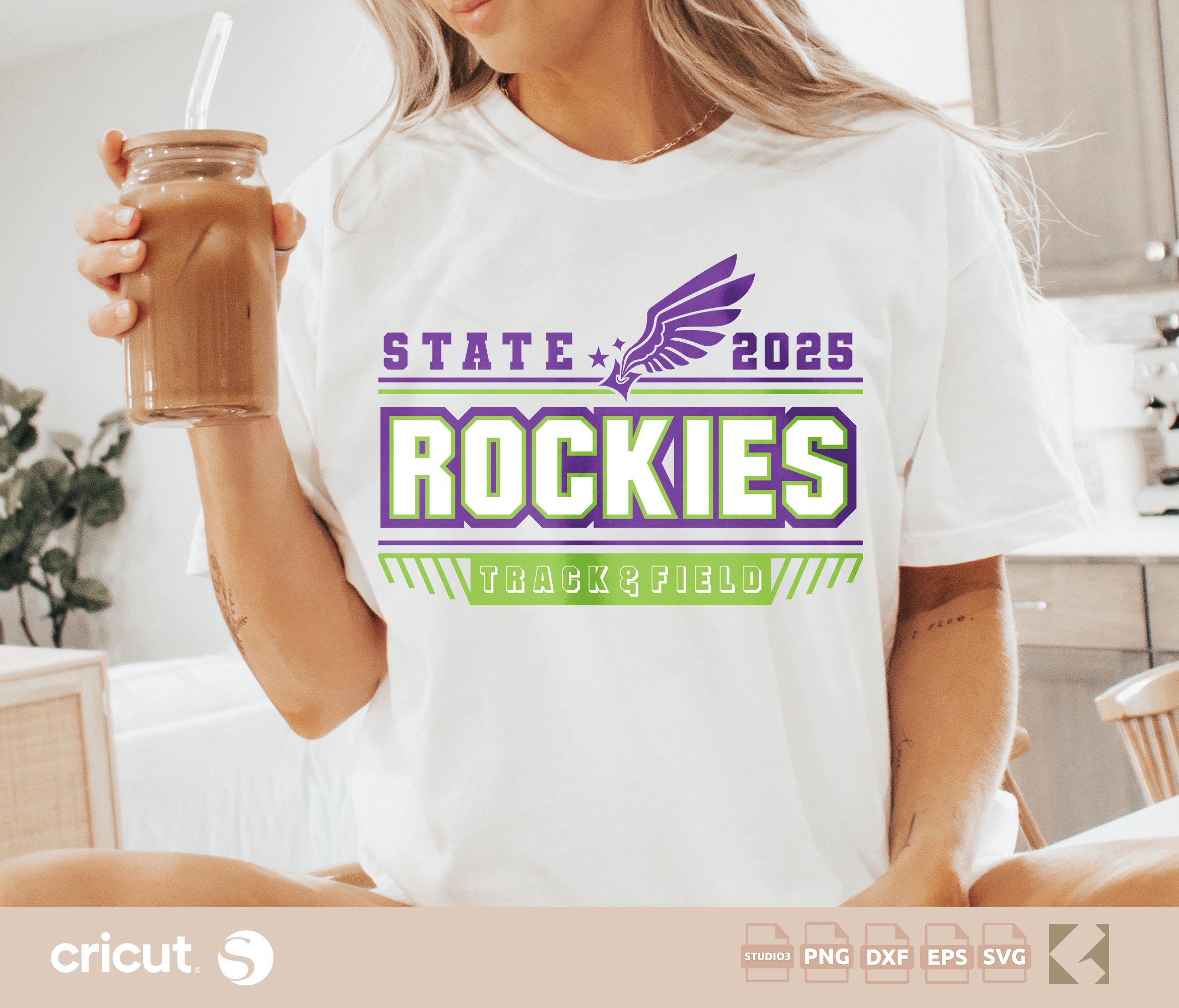 Custom Track And Field Logo Template svg png, Winged Star, Varsity, State Team, Custom Track Shirts, Cut File, Cricut, Silhouette, Loklik