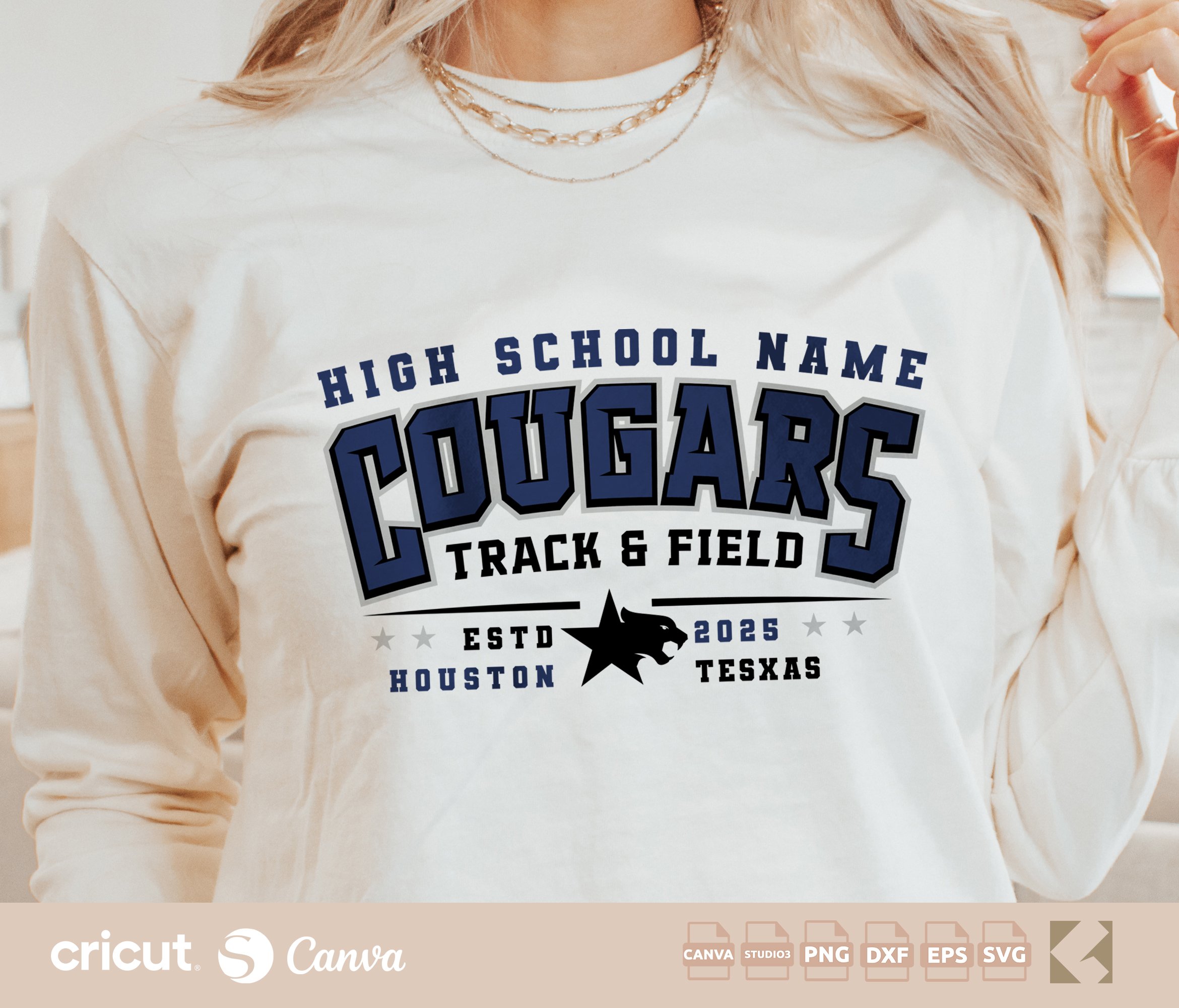 Cougars Track And File svg png, Varsity Team Design, Shirt, Track Mom svg, Coach, Track Team Gear