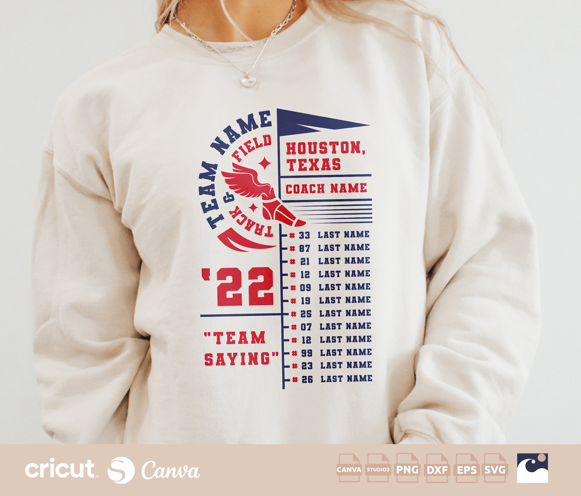 Track & Field Roster SVG, Team Name, Coach, Players Cut File, Cricut, Silhouette, Team Roster Cut File, Player Names