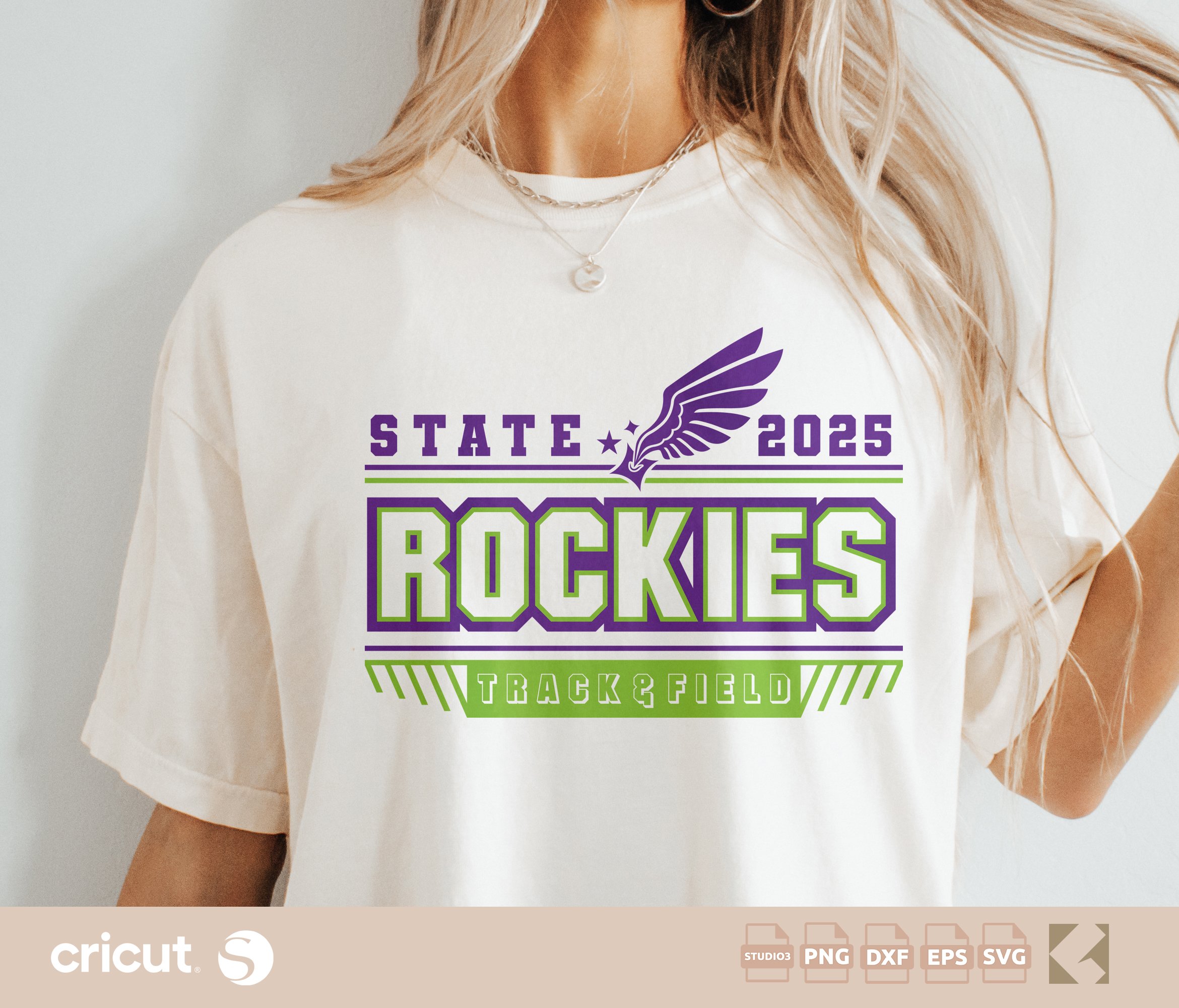 Custom Track And Field Logo Template svg png, Winged Star, Varsity, State Team, Custom Track Shirts, Cut File, Cricut, Silhouette, Loklik