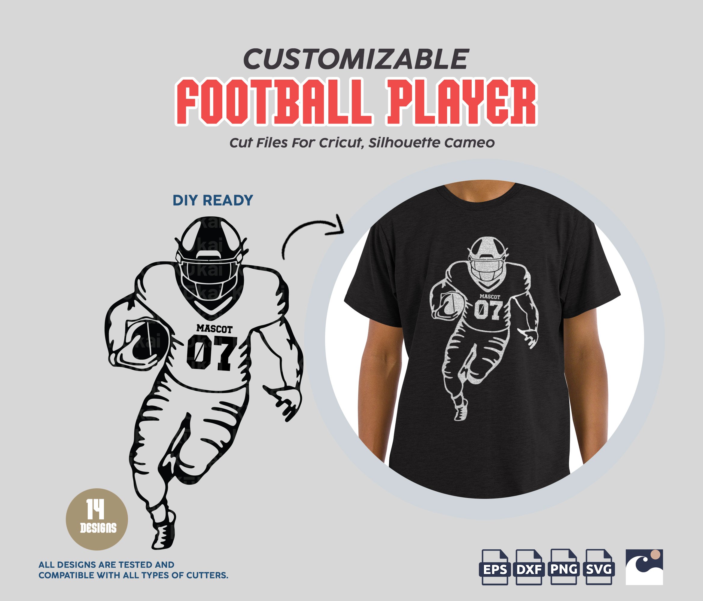Football Player Silhouette SVG Bundle
