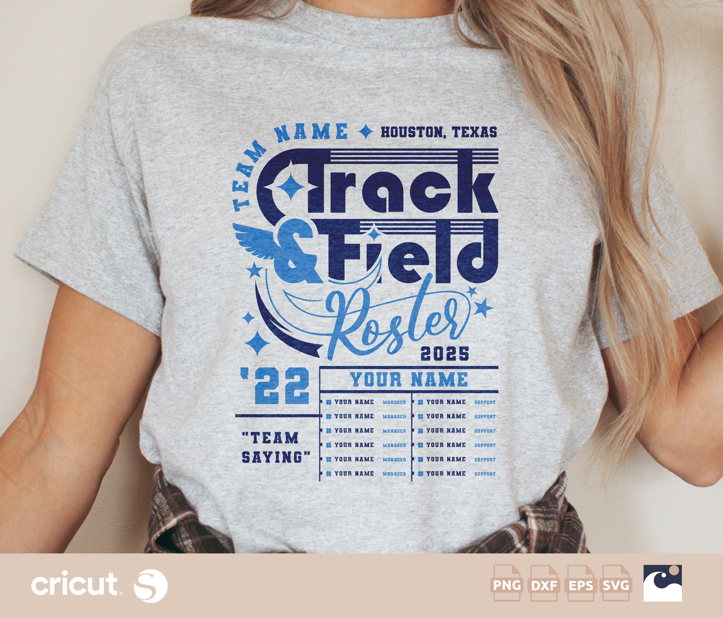 Customizable Track & Field Roster svg, Team Name, Coach, Players Cut File