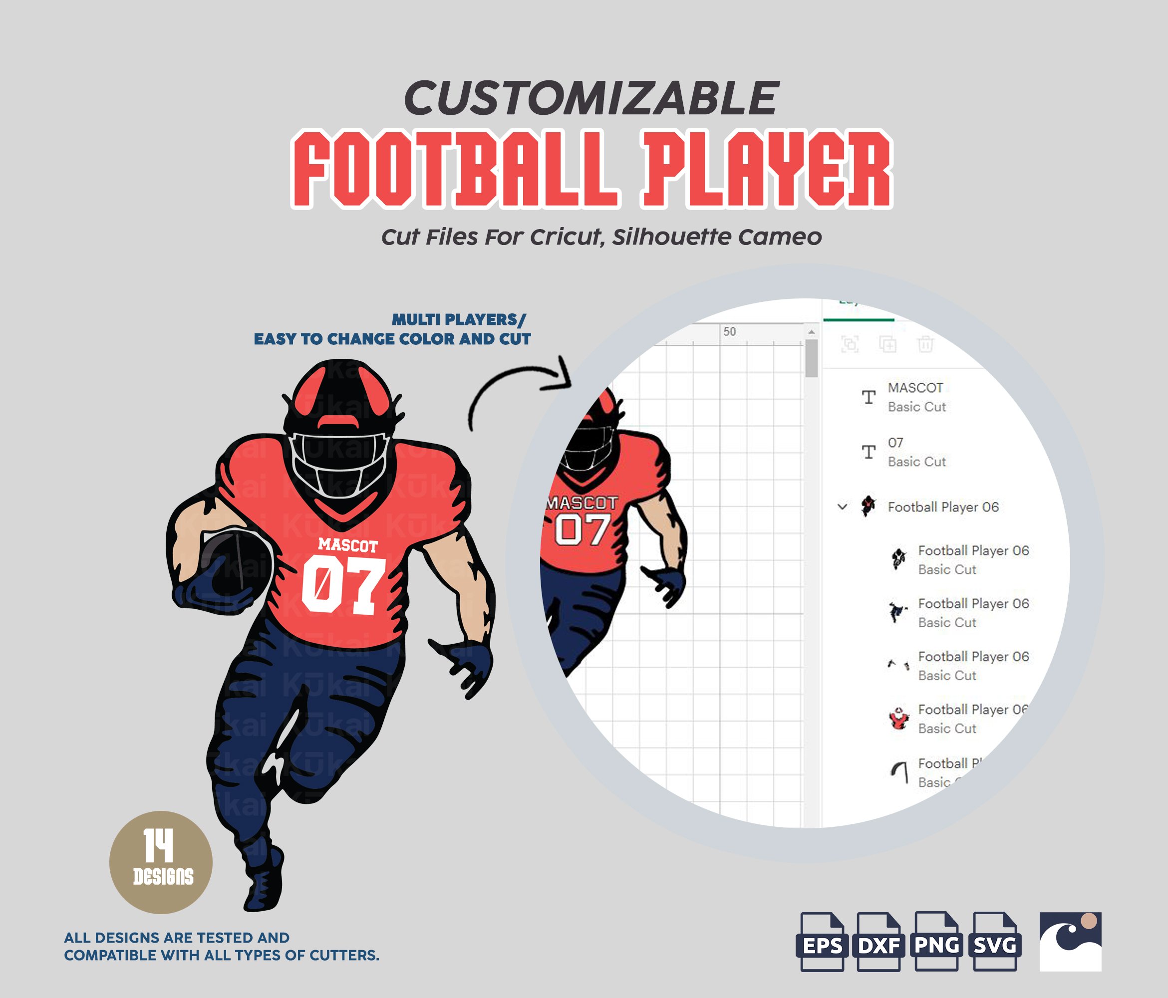 Football Player Silhouette SVG Bundle