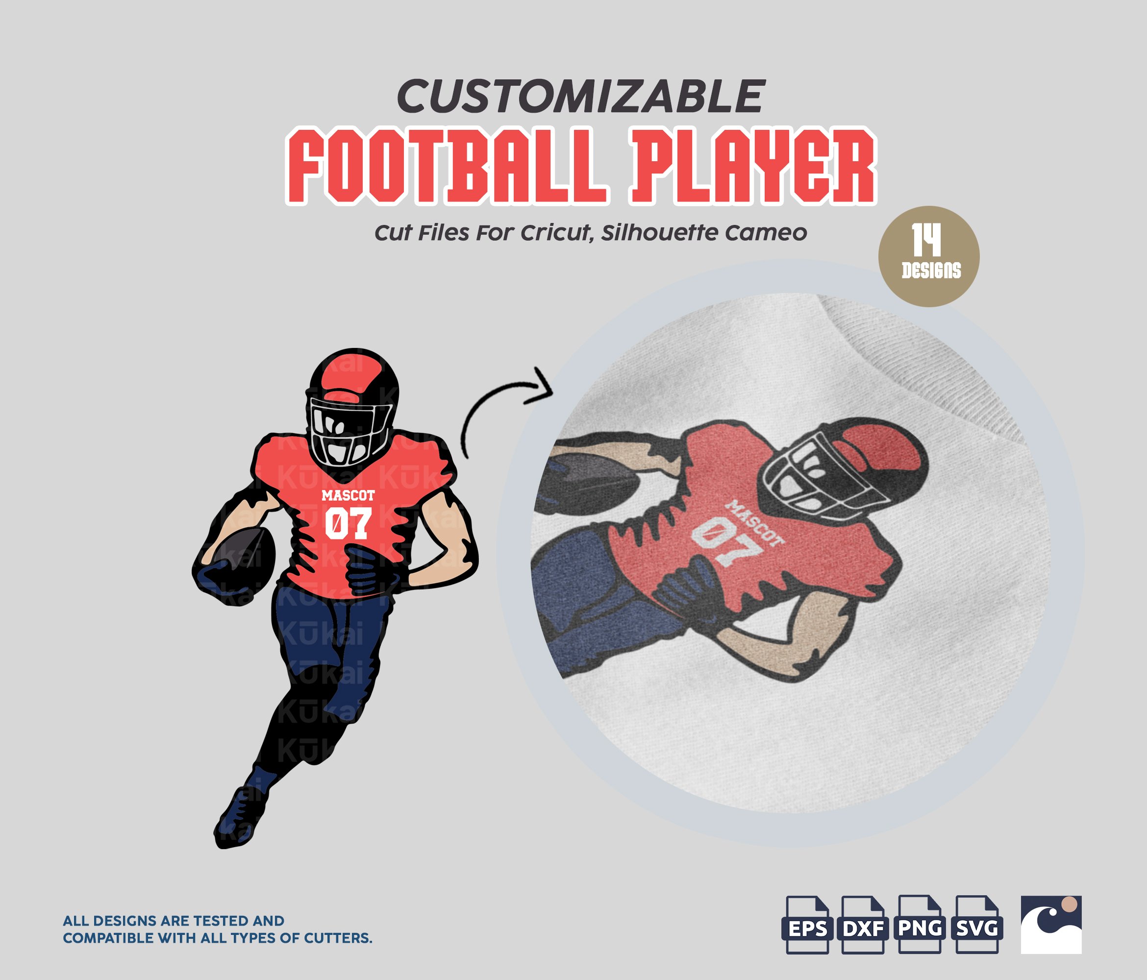 Football Player Silhouette SVG Bundle