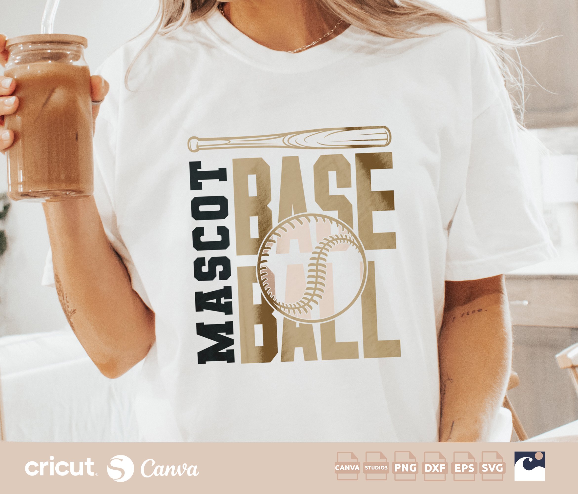 Modern Baseball svg png, Team Design, Logo, Bat and Ball, Vertical Layout, Shirt, Sports Cut File, Silhouette, Canva