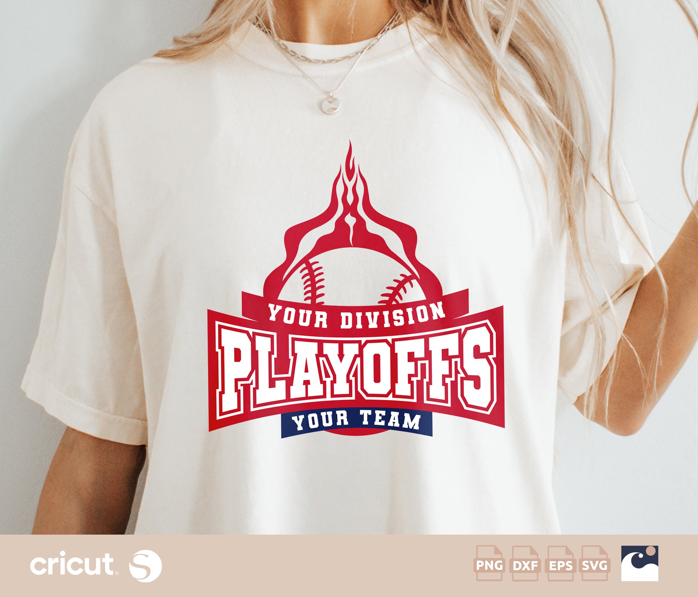 Customizable Baseball Playoffs SVG, Your Team & Division Cut File, Silhouette, Sports Template, Instant Download