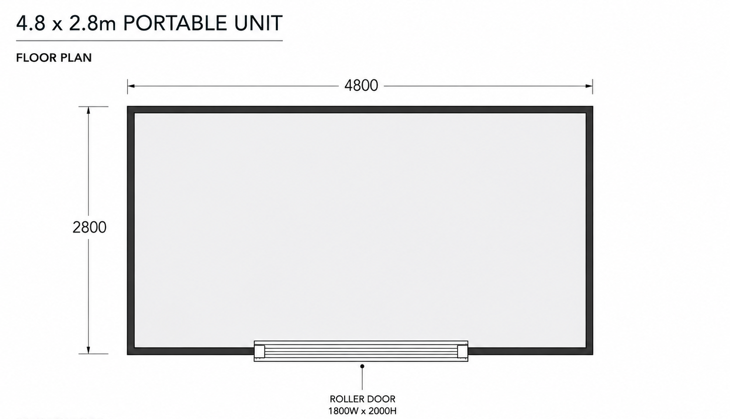 2.8 x 4.8m Portable Shed