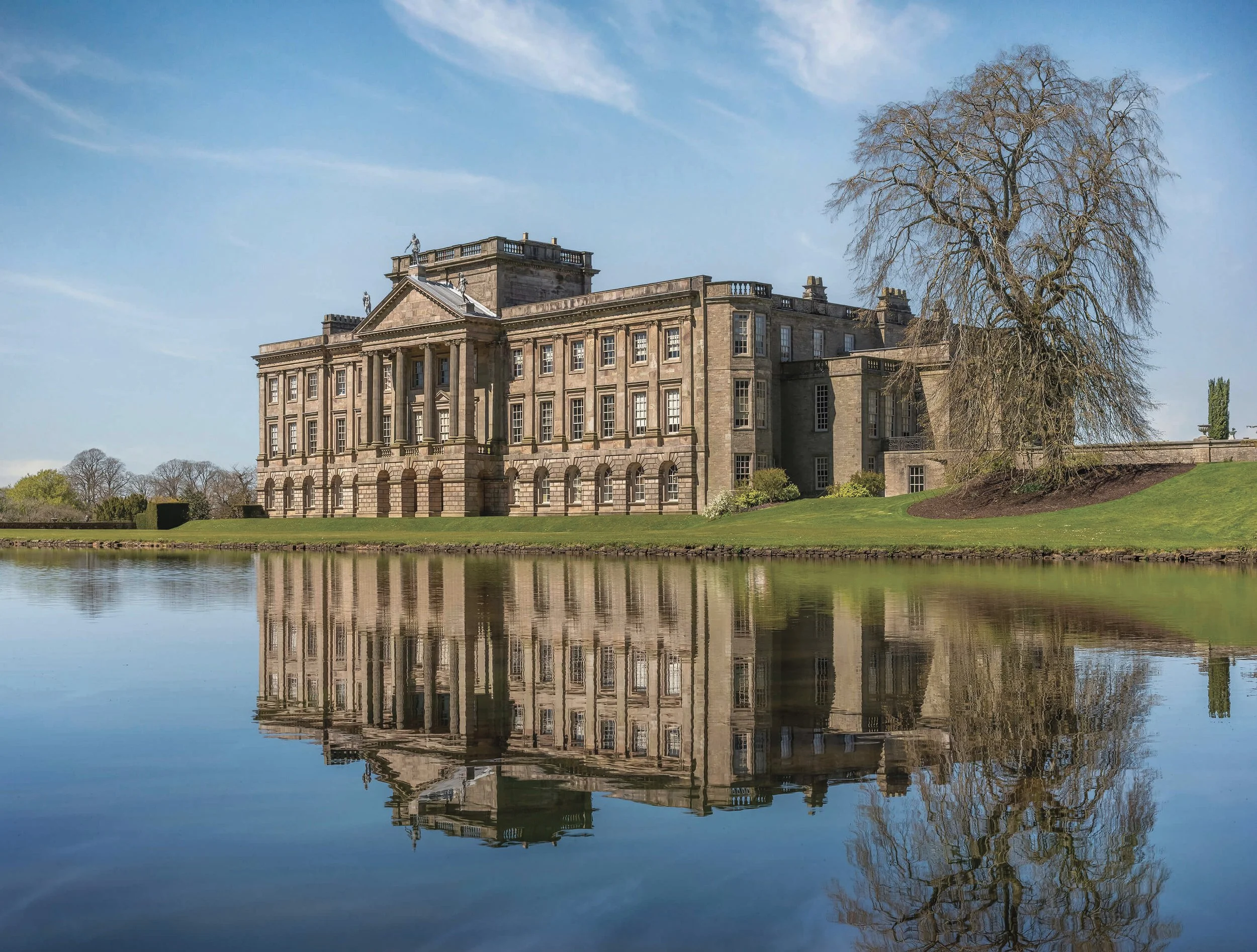 Heritage building photography of Lyme Hall in spring
