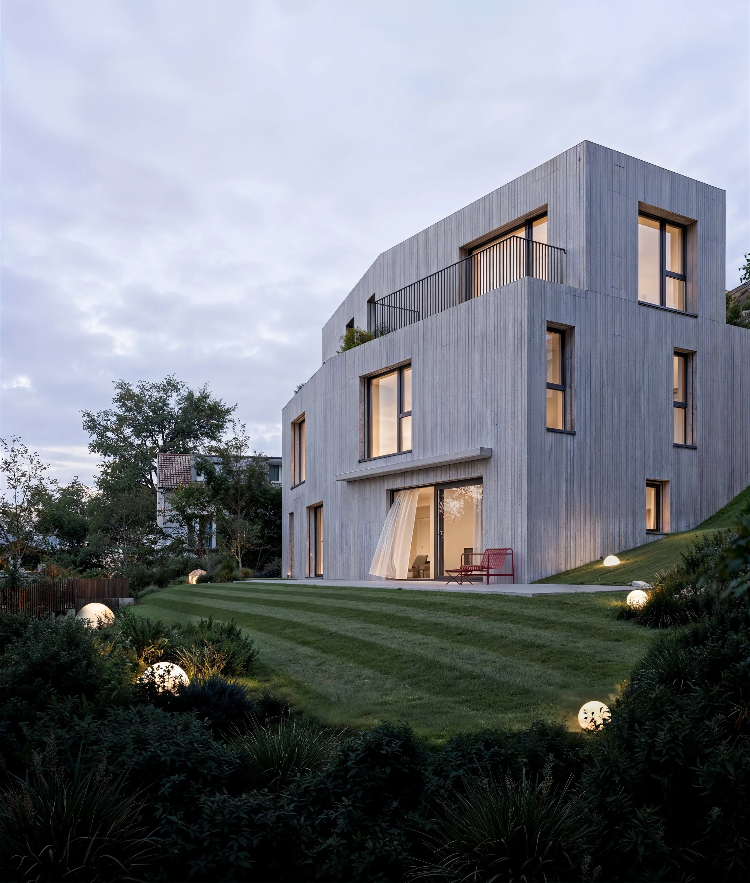 Einfamilienhaus und Doppeleinfamilienhäuser im Baumgarten, Riehen