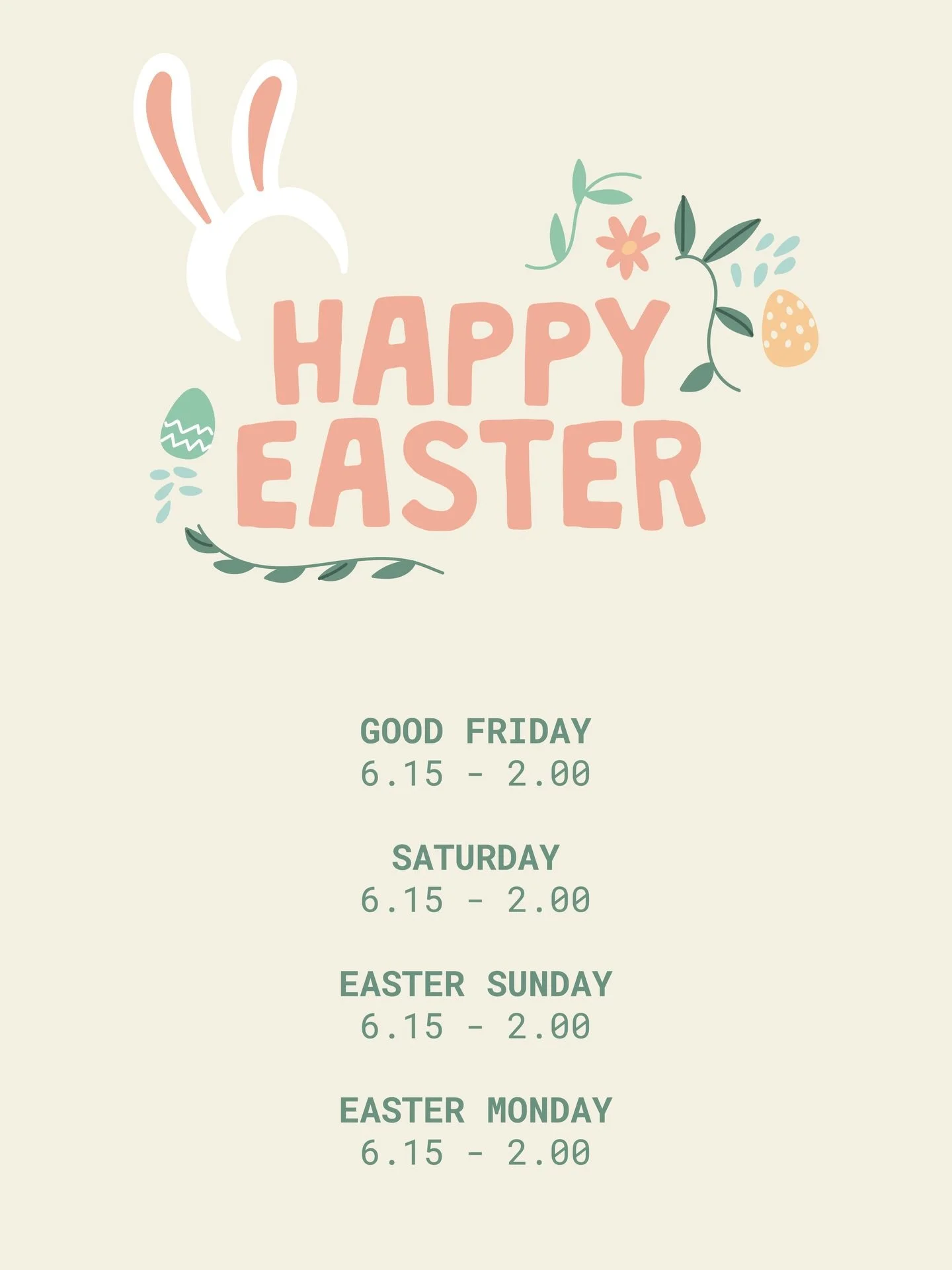 We&rsquo;re open all Easter long weekend! ☕️🐣🐰🍫
