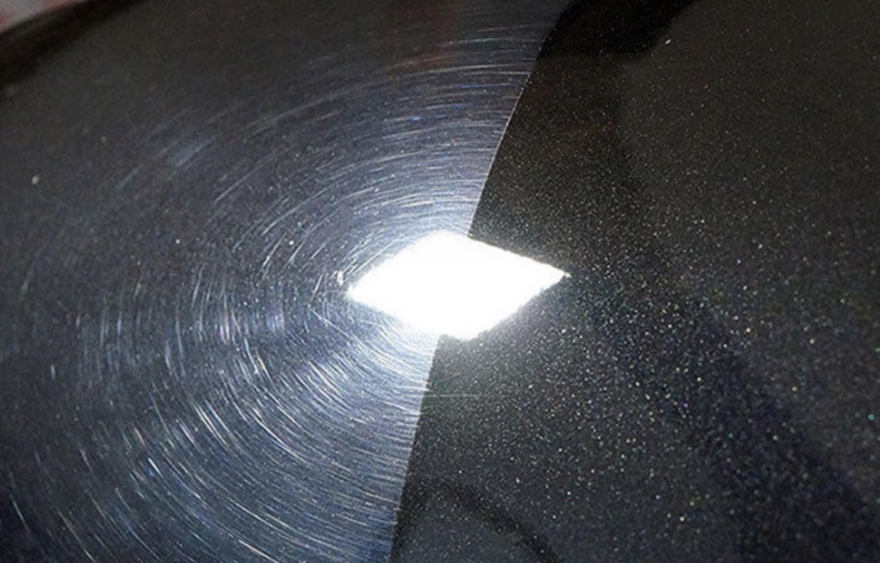 image showing a half half comparison of paint correction