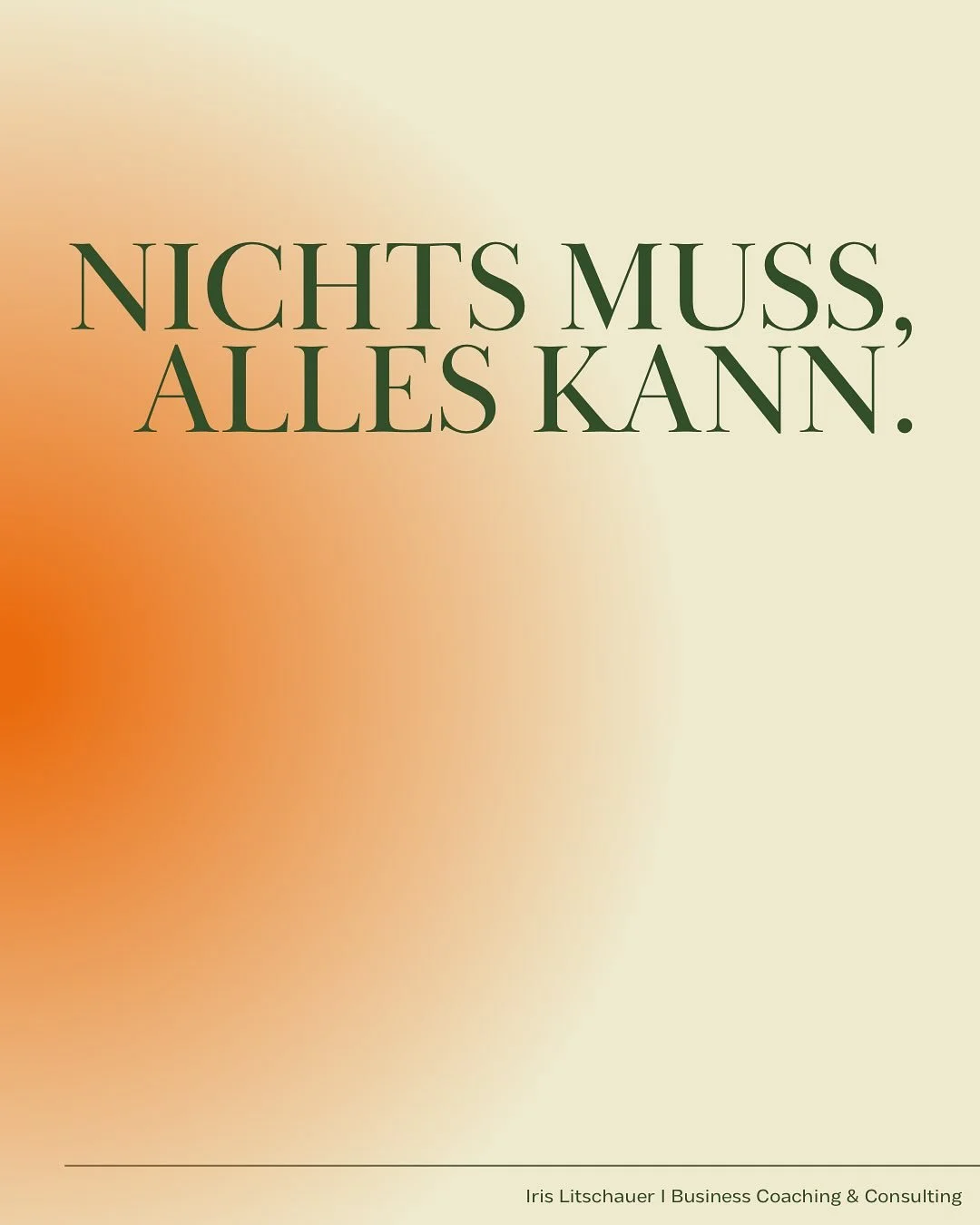 Ein Jahr voller M&ouml;glichkeiten: ohne Muss, mit viel Kann.

&bull;&bull;&bull;
Der Jahresbeginn ist oft eine Zeit voller Erwartungen: neue Vors&auml;tze, grosse Pl&auml;ne, hohe Ziele. Doch genau dieser Druck kann dazu f&uuml;hren, dass wir uns sc