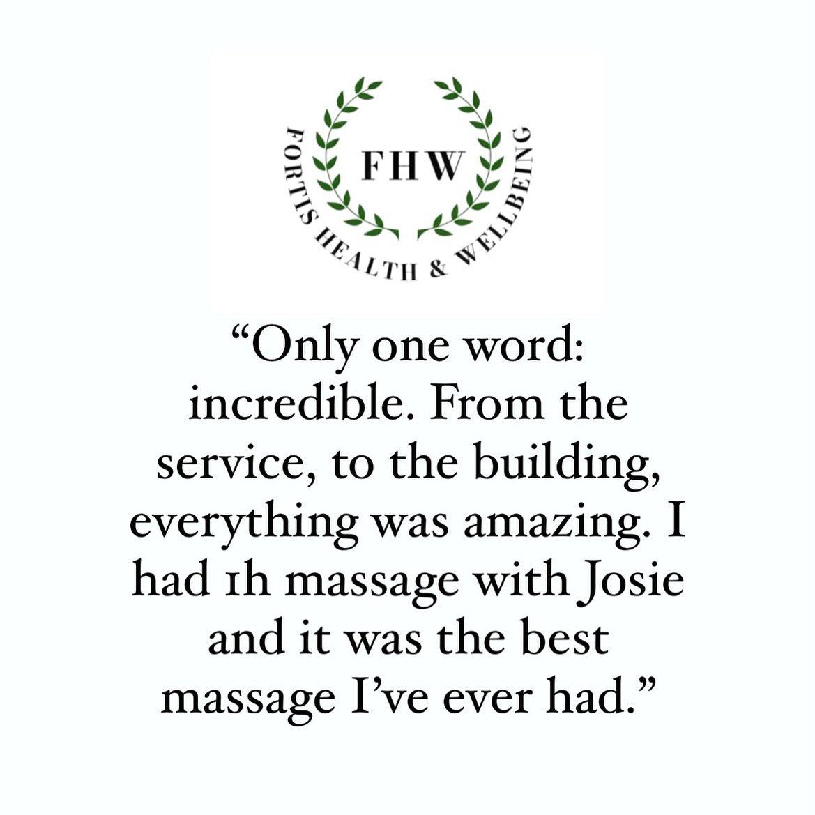 🌿 REVIEW OF THE WEEK 🌿 

We&rsquo;re at the end of another week in our new clinic and are delighted to have received another fantastic review from one of our lovely clients. So glad to hear they enjoyed their treatment and our new space. If you hav