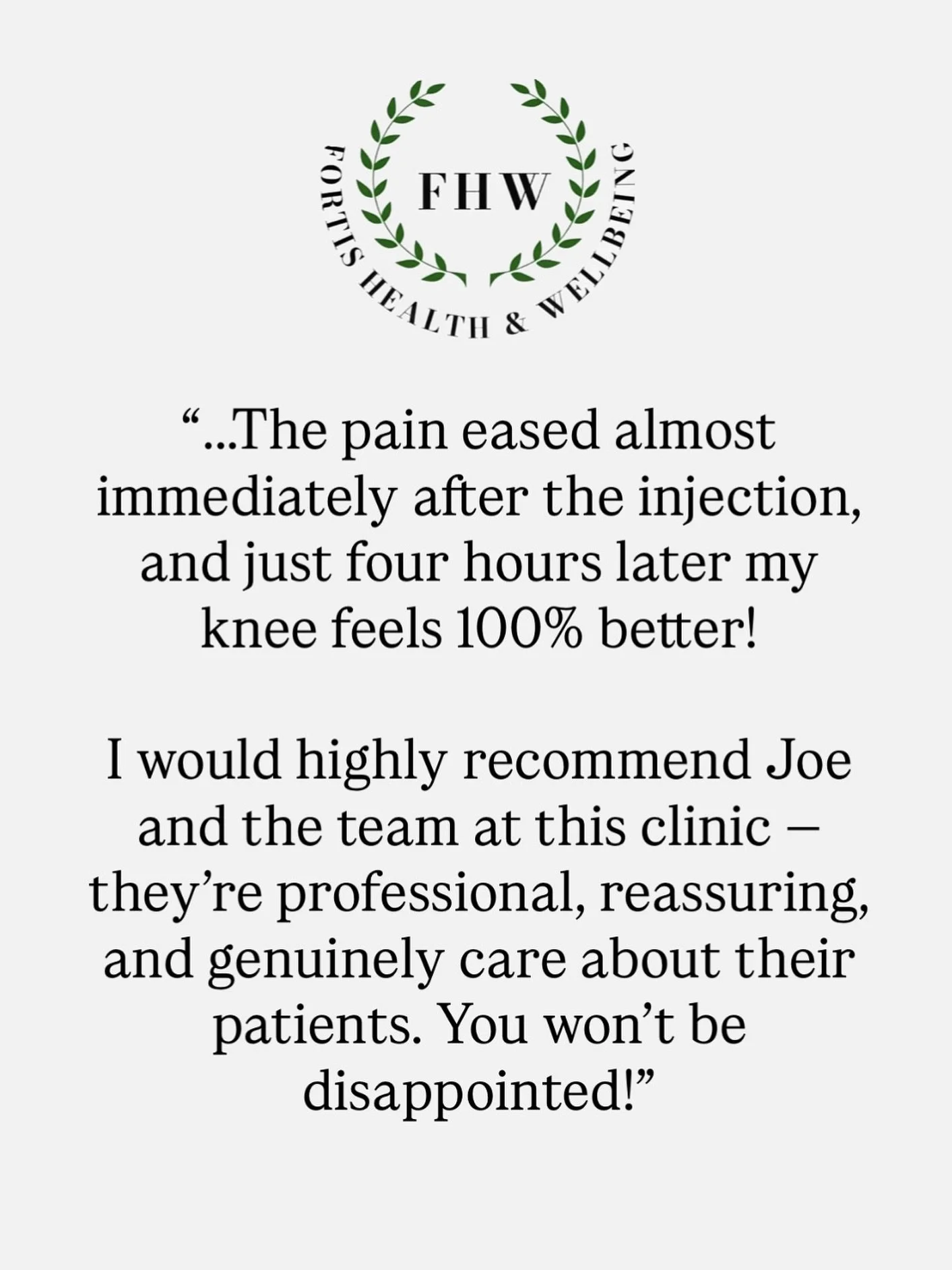 🌿 REVIEW OF THE WEEK 🌿

It&rsquo;s been a while since we last went through our reviews and what a lovely way to start the week! From severe knee pain to feeling 100% better within hours 💪

We&rsquo;re always grateful to hear feedback like this. Cl