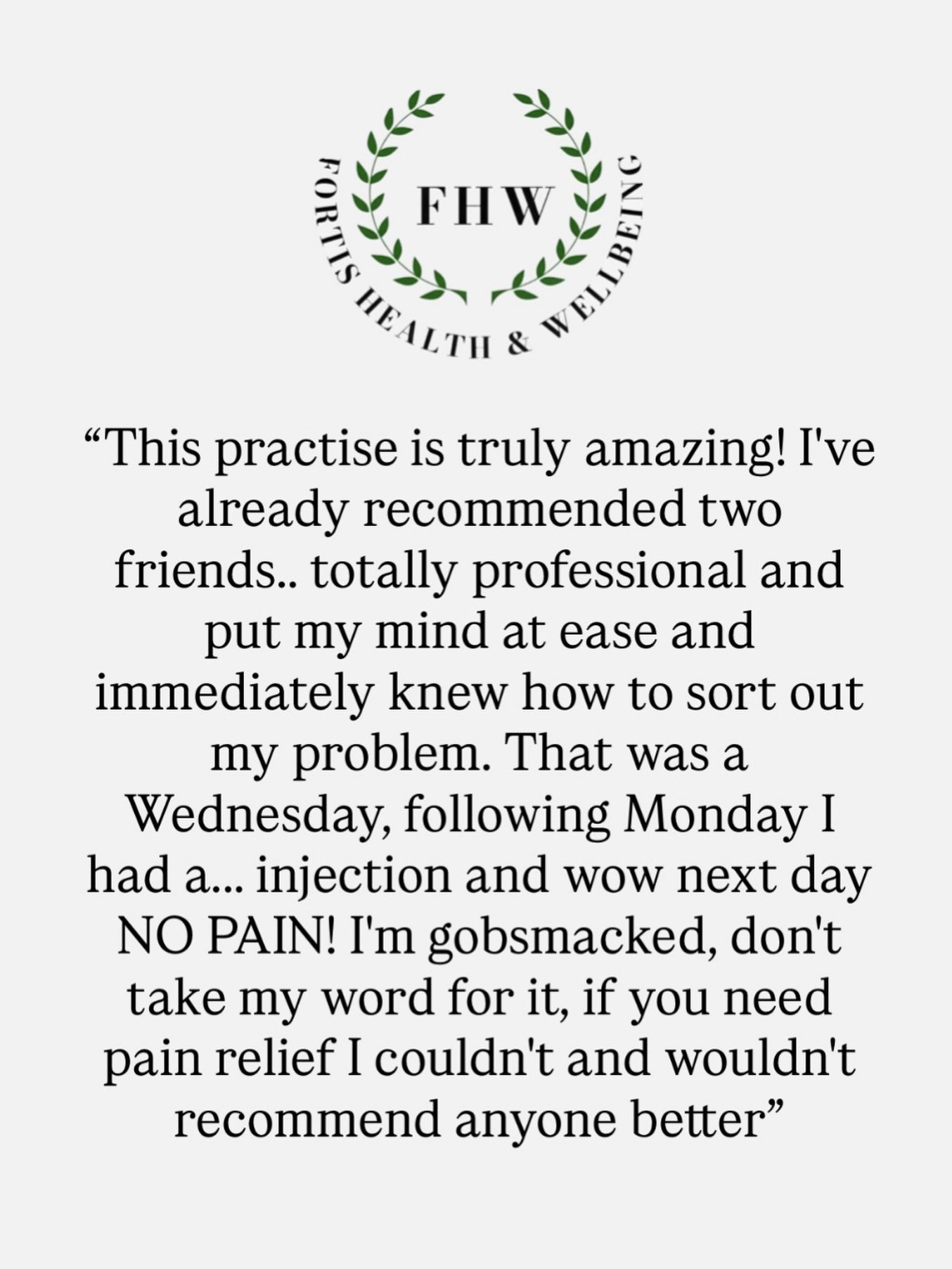 🌿 REVIEW OF THE WEEK 🌿

It&rsquo;s that time again and what a review it is! We were delighted to receive this review from a client treated by our Advanced Physiotherapist and Injection Specialist Luke 🙌

&ldquo;This practise is truly amazing! I&rs