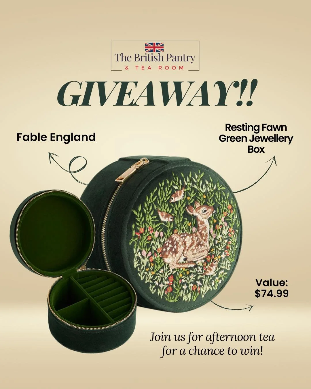 Hoping everyone is staying safe and cozy during the snowstorm ❄️💛
We&rsquo;re sending warm wishes your way from The British Pantry &amp; Tea Room.

A little sparkle is coming your way ✨
We&rsquo;re hosting a raffle giveaway for a beautiful Fable Eng