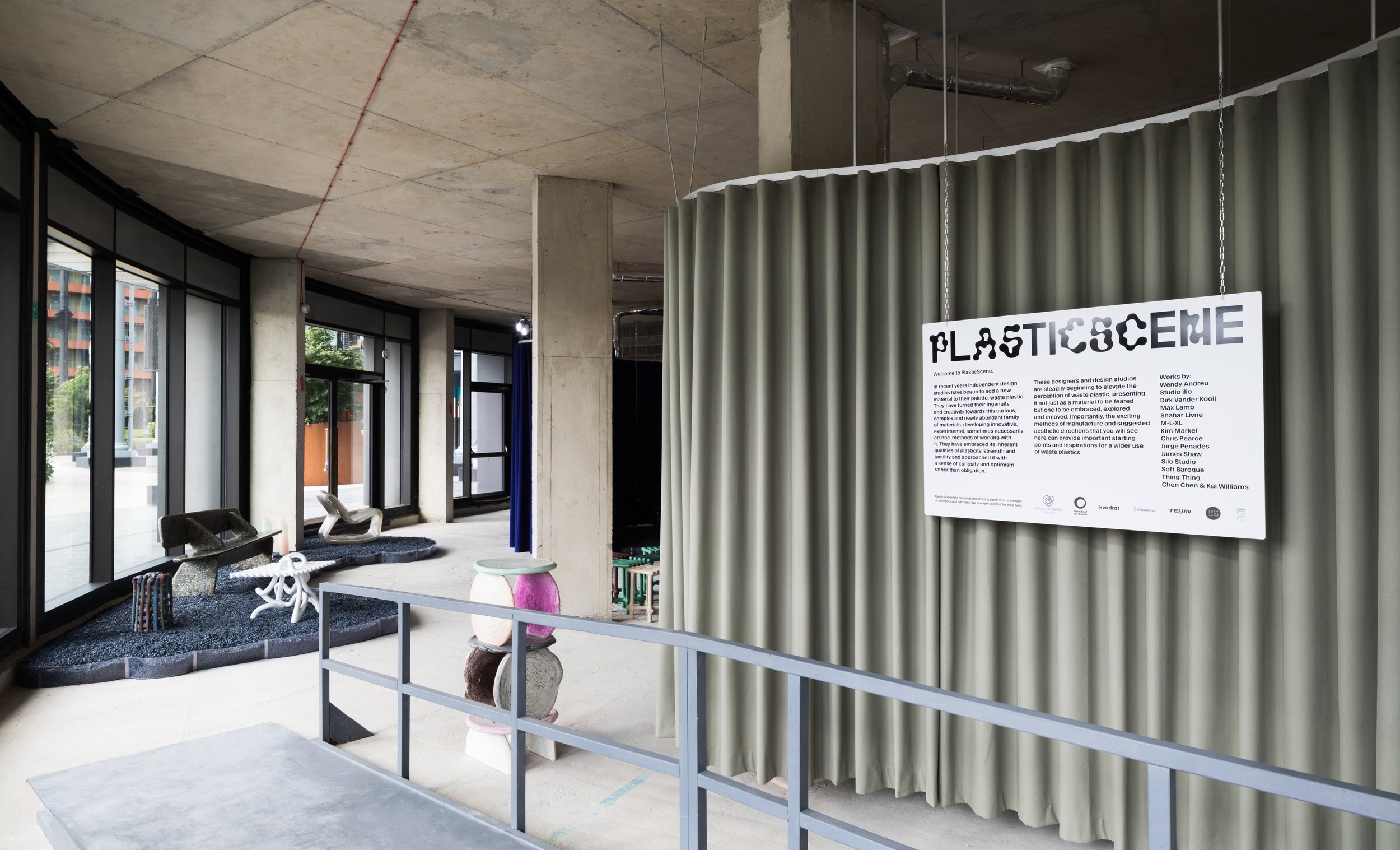 Plasticscene exhibition by Modern Design Review and James Shaw, enlivening an empty unit for London Design Festival.