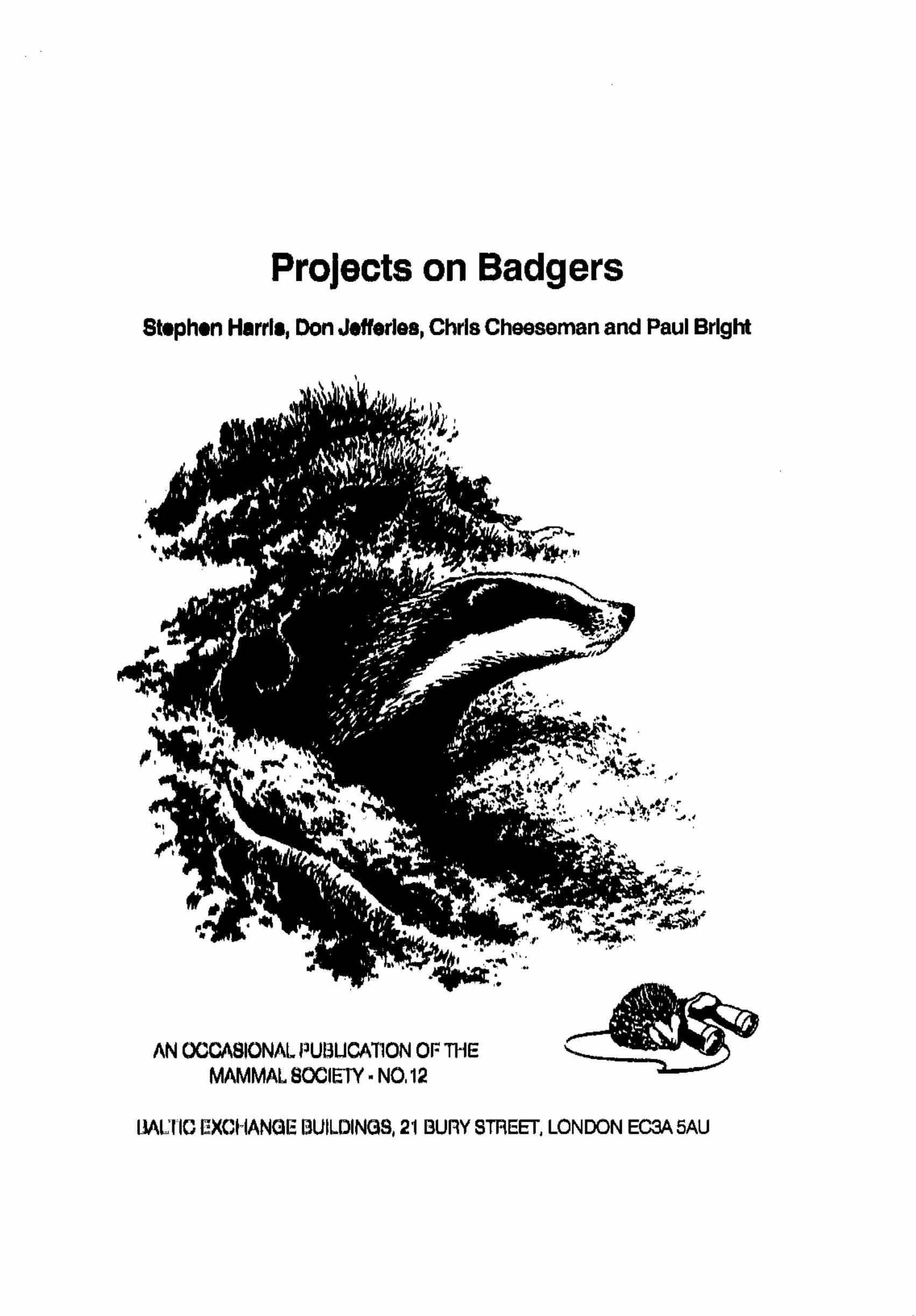 Projects on Badgers (e-book) — Mammal Society