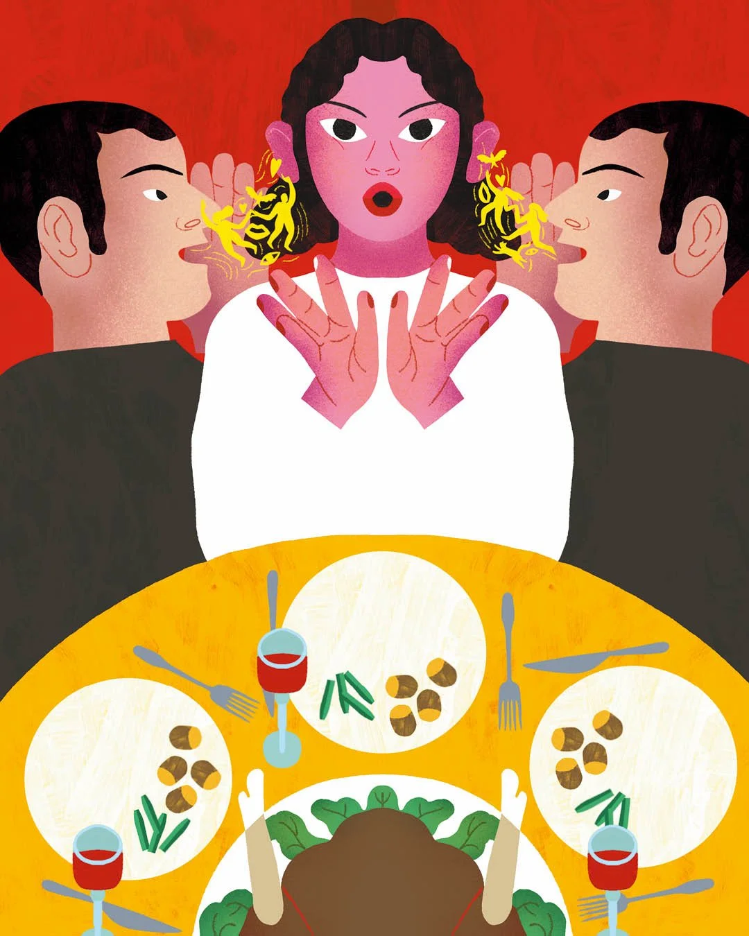 People dining; christmas dinner; chat