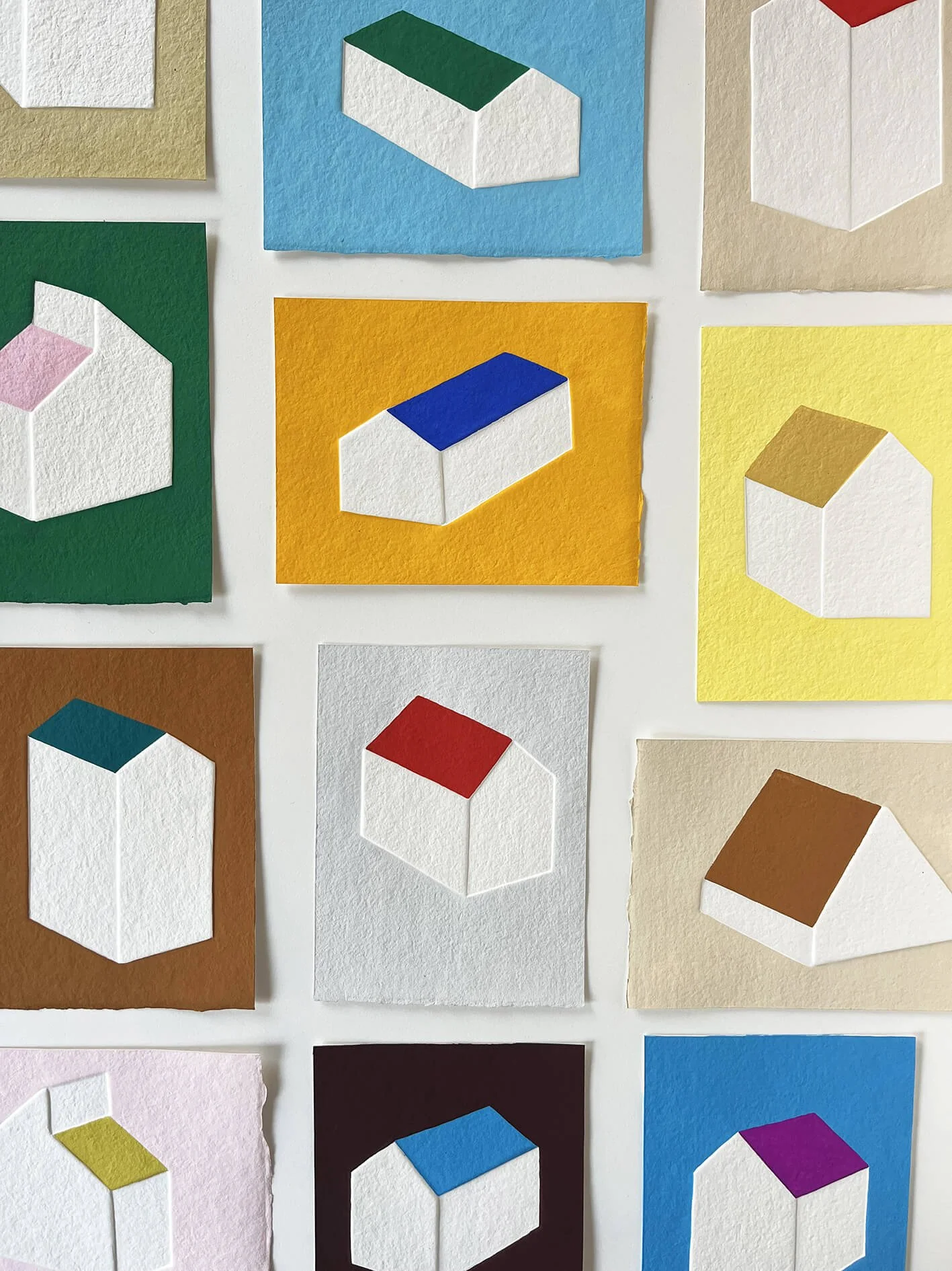 constructions, gouachesurpapier, papiergaufré, embossedpaper, juliesafirstein, contemporarydrawing, dessincontemporain