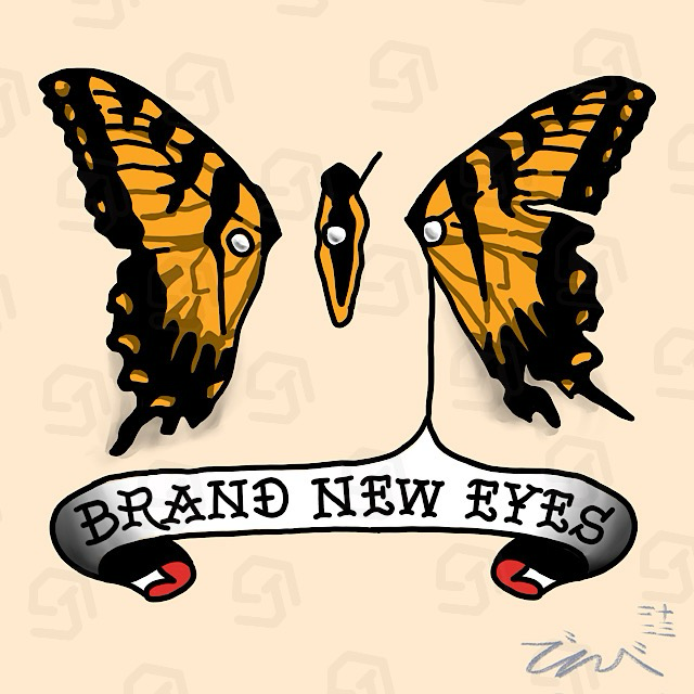 Brand New Eyes Album Cover traditional tattoo inspired art — The